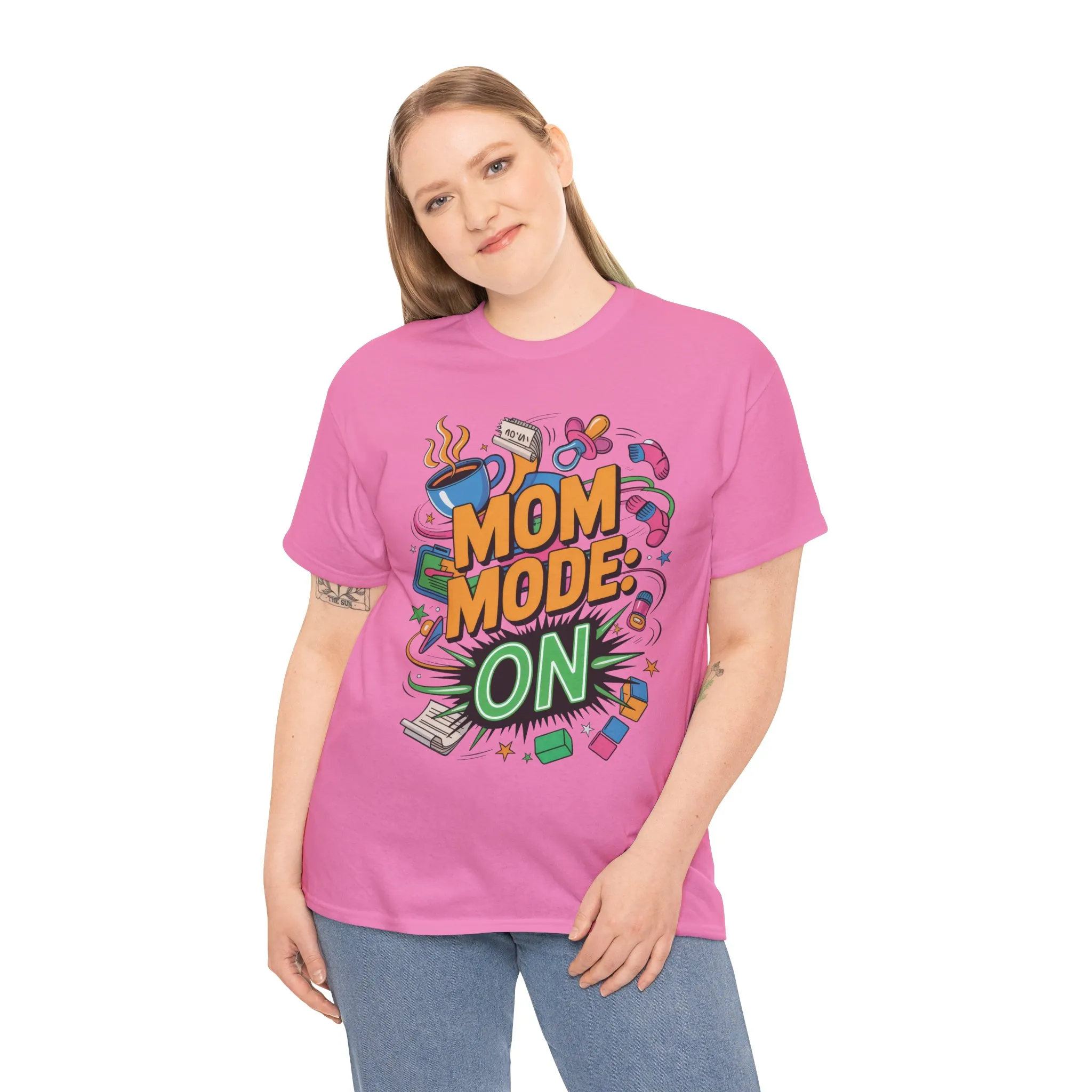 Mom Mode ON Cotton Tee, Funny Mom T-Shirt, Gift for Mothers, Parent Life Apparel, Mother's Day Humor T-Shirt, Cute Mama Life Graphic Tee - Image 23