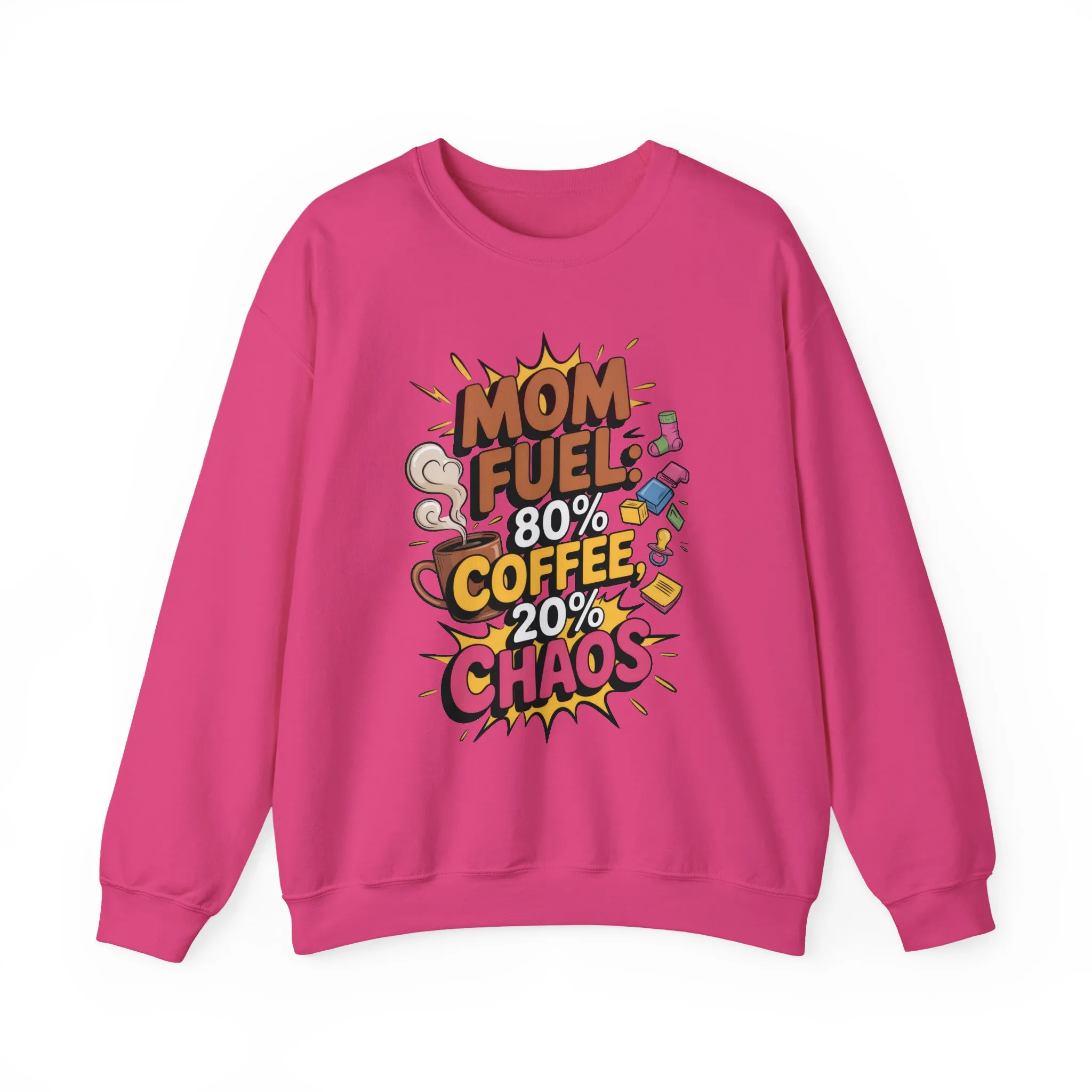 Funny Mom Fuel Sweatshirt, Perfect Gift for Moms, Chaos & Caffeine, Mother's Day Apparel, Funny Tired Mom Life Sweatshirt, Coffee Loving Mom - Image 22