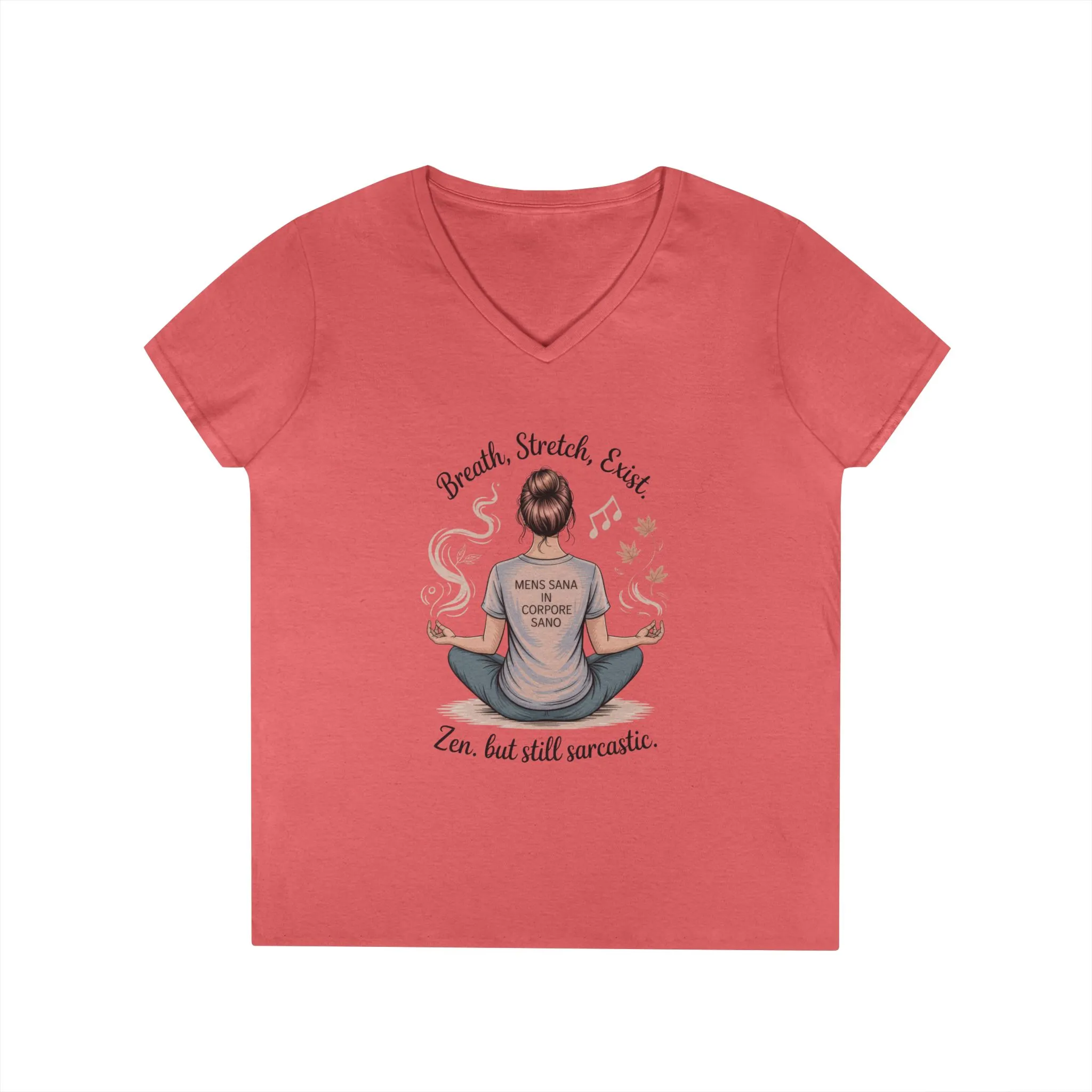 Zen but Still Sarcastic Ladies V-Neck T-Shirt, Perfect for Yoga, Casual Wear, Mindfulness, Gift Yoga Lovers, Funny Meditation Top - Image 17