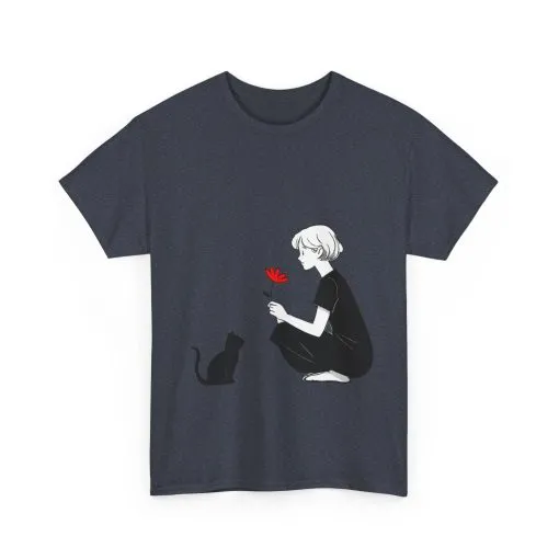 Cat Lover's Heavy Cotton Tee, Cute Cat Shirt, Pet Owner Gift, Animal Lover Apparel, Birthday Gift for Her, Women's Cotton T-Shirt, Cat Lover - Image 30
