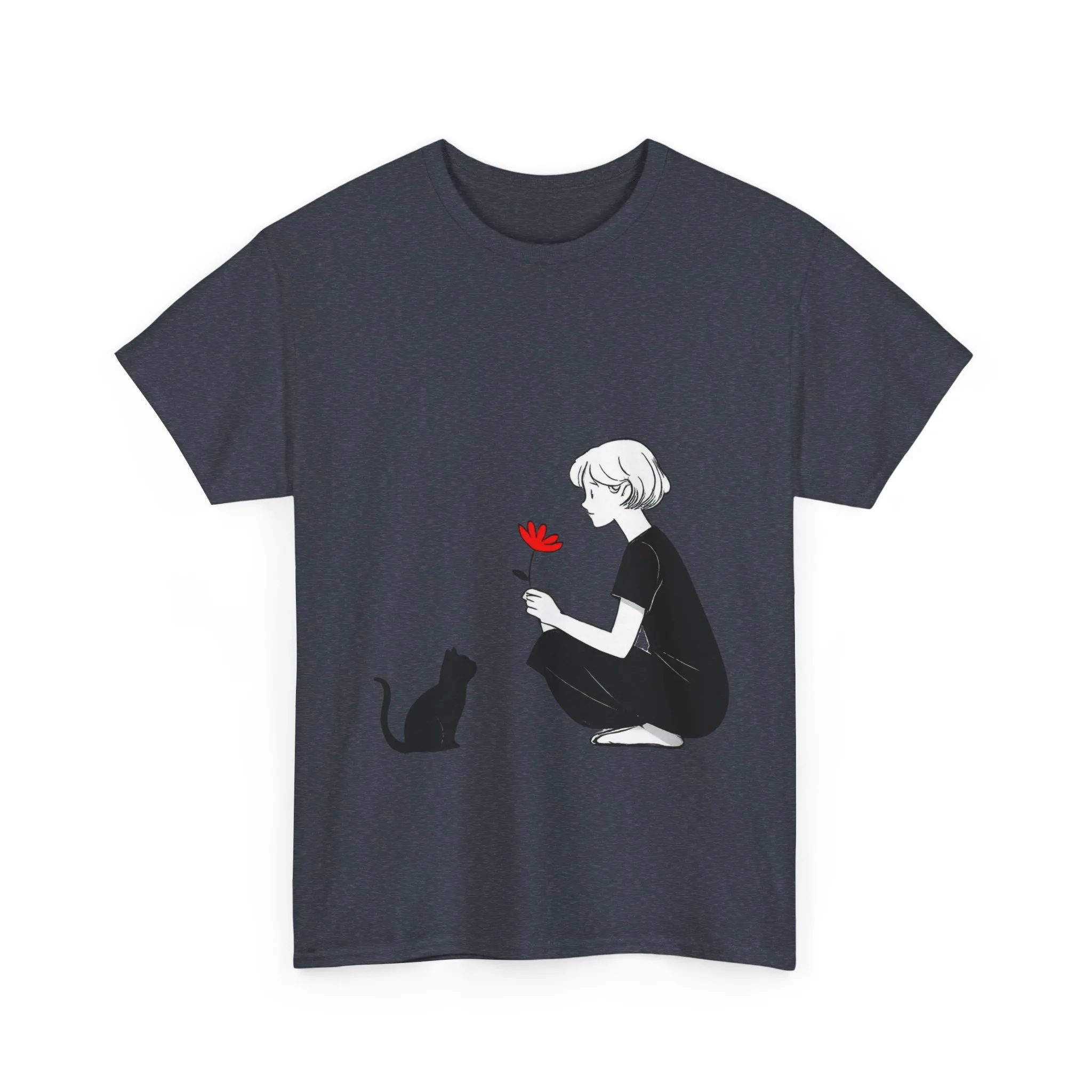 Cat Lover's Heavy Cotton Tee, Cute Cat Shirt, Pet Owner Gift, Animal Lover Apparel, Birthday Gift for Her, Women's Cotton T-Shirt, Cat Lover - Image 30