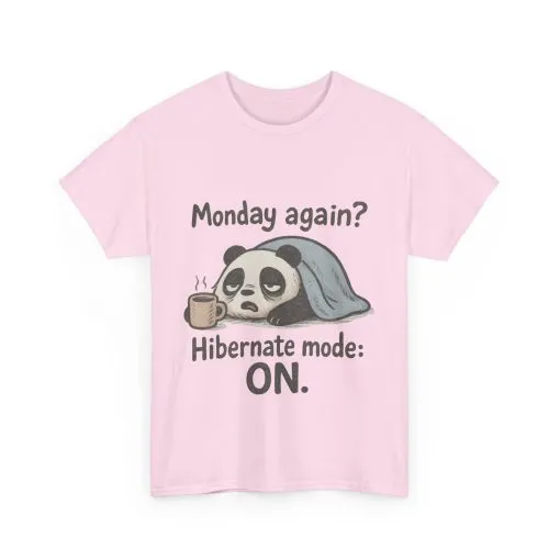 Funny Panda Hibernate Tee, Cute Animal Shirt, Unisex Cotton Tee, Gift for Lazy Days, Monday Motivation T-shirt - Image 24