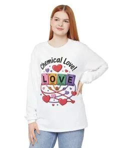 Chemical Love Long Sleeve T-Shirt Women's, Perfect Gift for Science Lovers, Valentine's Day, Chemistry Enthusiasts, Casual Wear, Cute