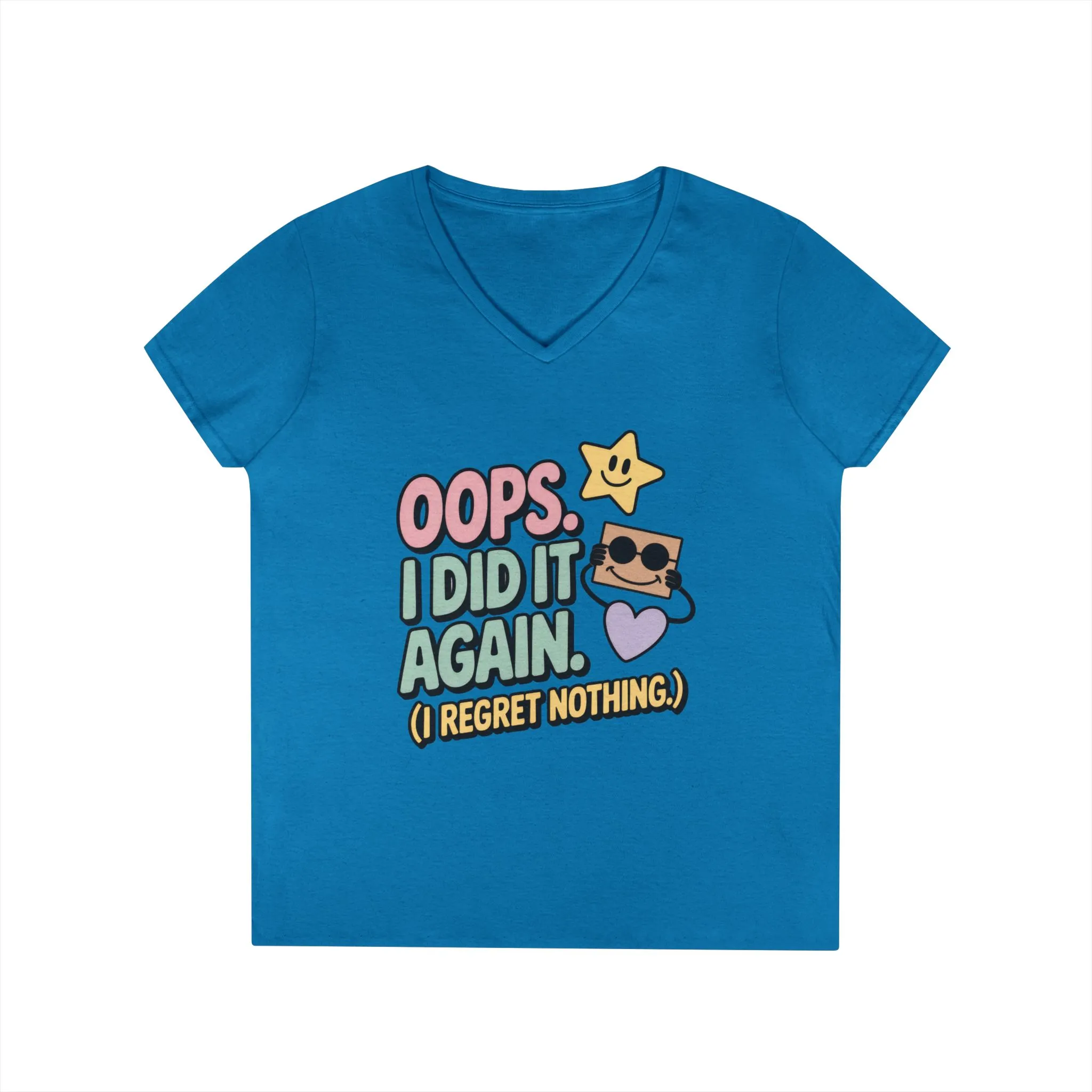Oops! I Did It Again Ladies' V-Neck T-Shirt, Fun Casual Tee, Perfect Gift, Casual Statement Wear, Positive Message Women's T-Shirt - Image 8