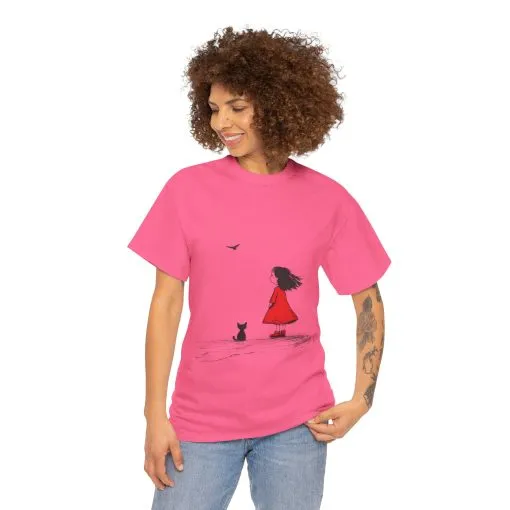 Cat Lover Tee, Cute Graphic T-Shirt, Cat & Girl Design, Gift for Cat Owners, Casual Stylish Unisex Cotton Shirt, Women's Cotton T-Shirt - Image 30