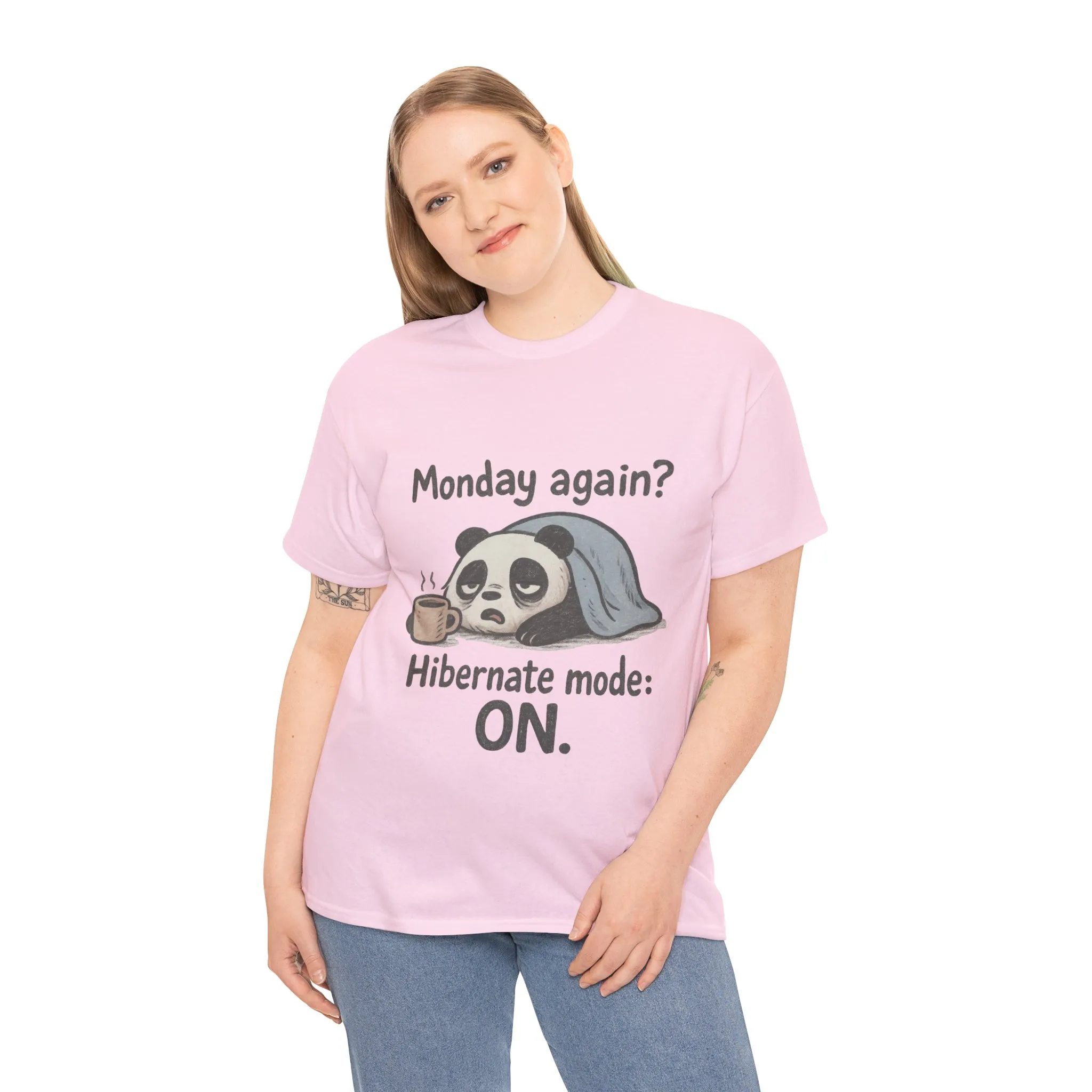 Funny Panda Hibernate Tee, Cute Animal Shirt, Unisex Cotton Tee, Gift for Lazy Days, Monday Motivation T-shirt - Image 23