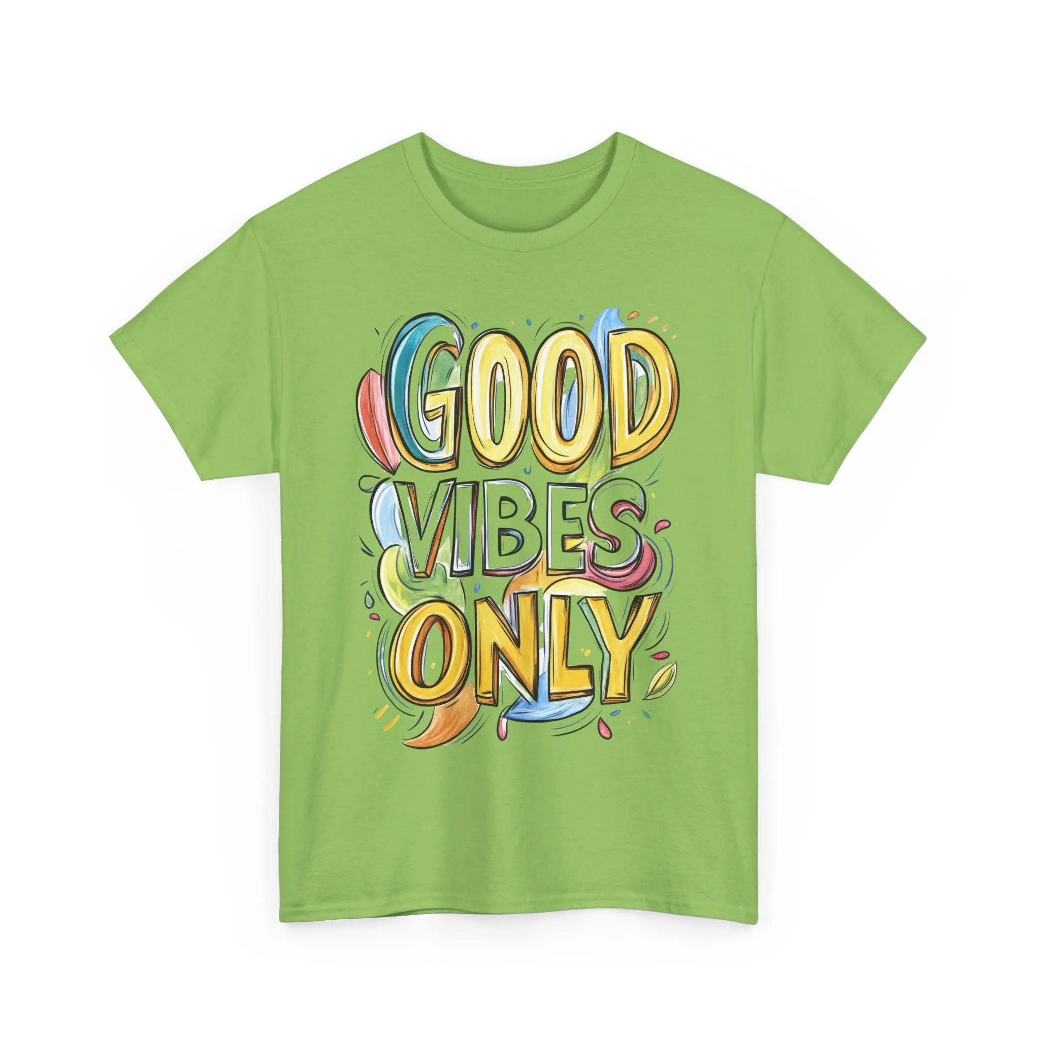 Good Vibes Only Women's Heavy Cotton Tee, Positive Energy Shirt, Graphic T-Shirt, Women's Casual Wear, Gift for Friends, Summer Outfit - Image 36