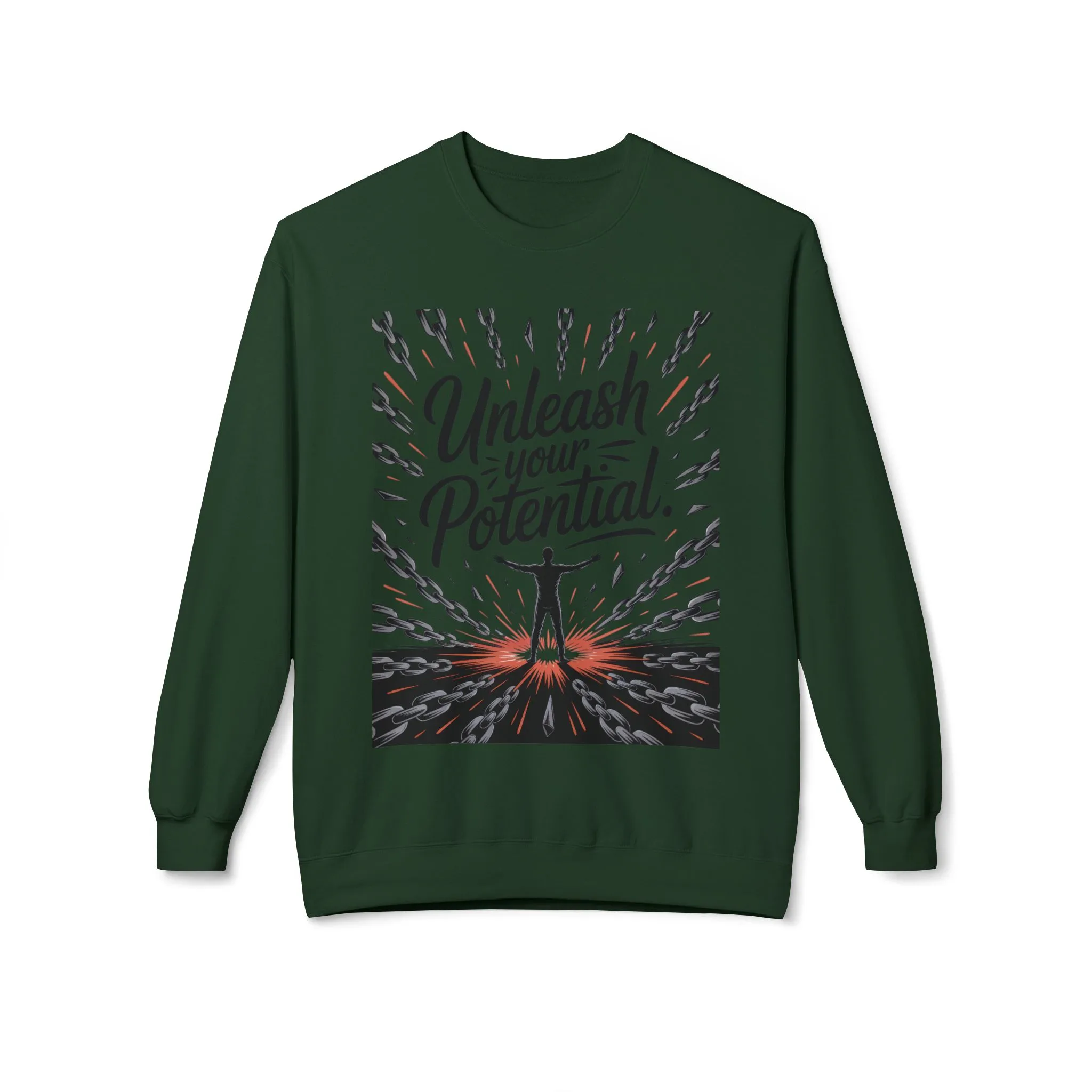 Unleash Your Potential Men s Sweatshirt, Motivational Crewneck, Inspirational Gift For Men, Gift for Graduates, Personal Growth Apparel - Image 8