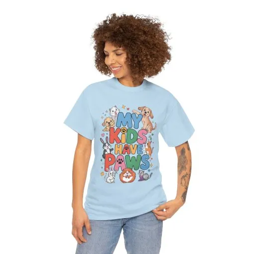 My Kids Have Paws Shirt, Cute Pet Mom Tee, Dog Cat Bunny Lover Gift, Funny Animal Parent T-Shirt, Gift for Pet Parents, Cute Pet T-Shirt - Image 7