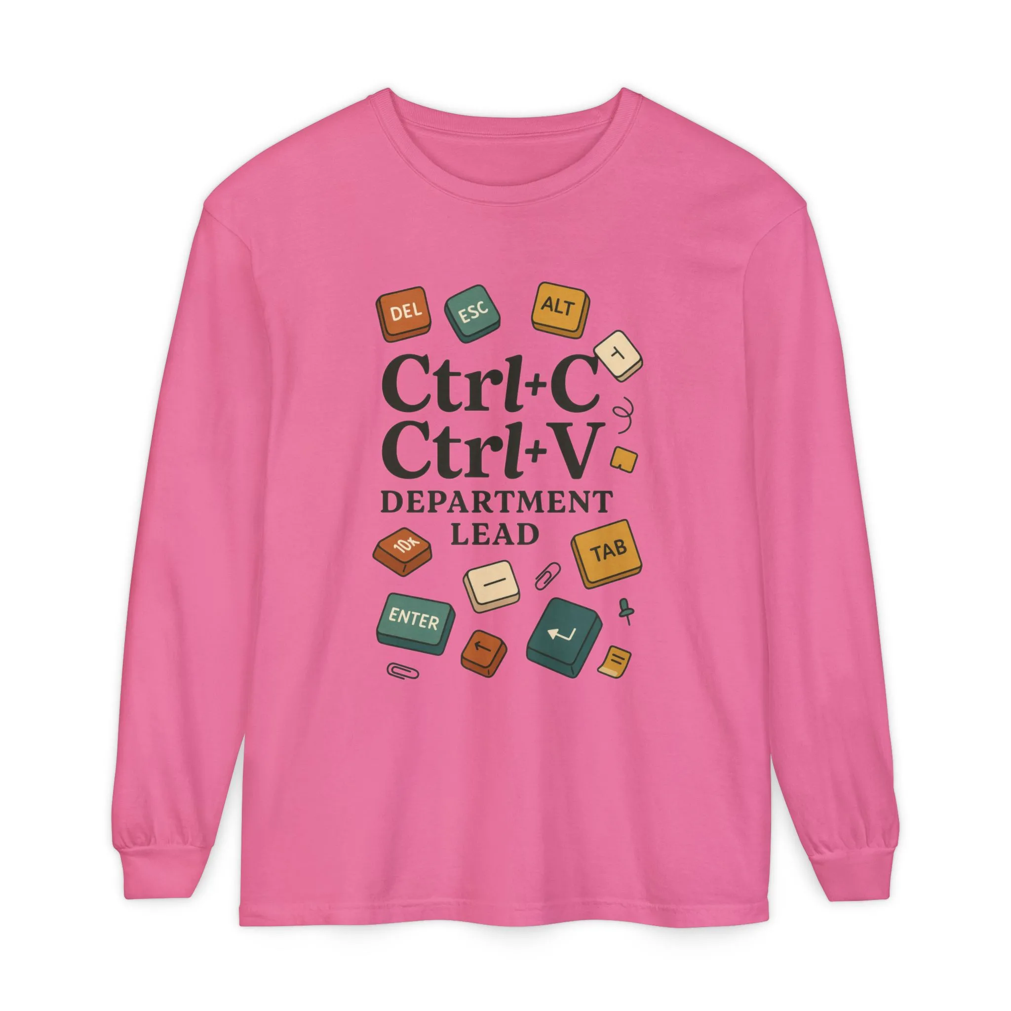 Graphic Long Sleeve Tee, Ctrl+C Ctrl+V Department Lead, Funny Office Humor Shirt, Programmer Gift, Tech Nerd Tee, IT Department Apparel - Image 21