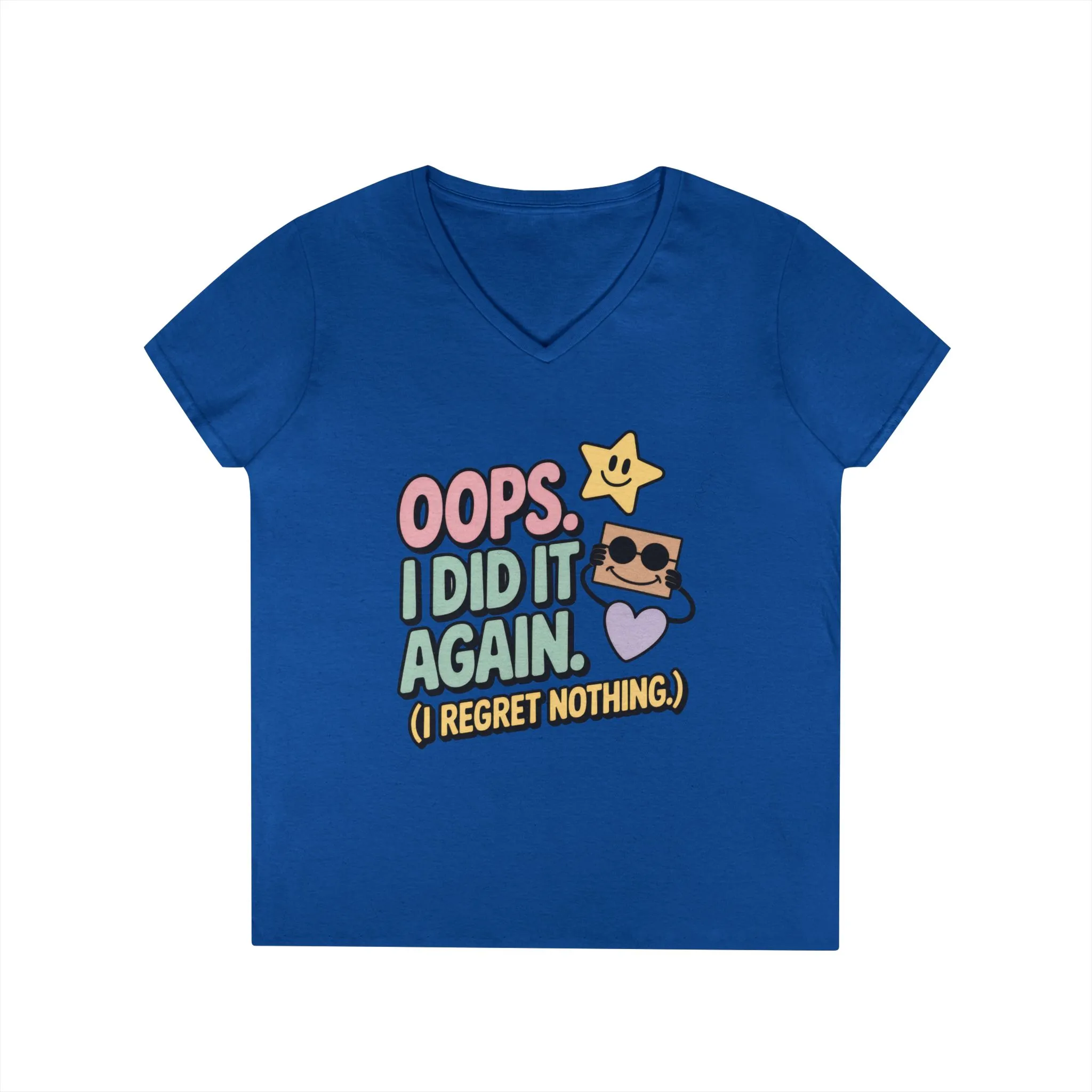 Oops! I Did It Again Ladies' V-Neck T-Shirt, Fun Casual Tee, Perfect Gift, Casual Statement Wear, Positive Message Women's T-Shirt - Image 10