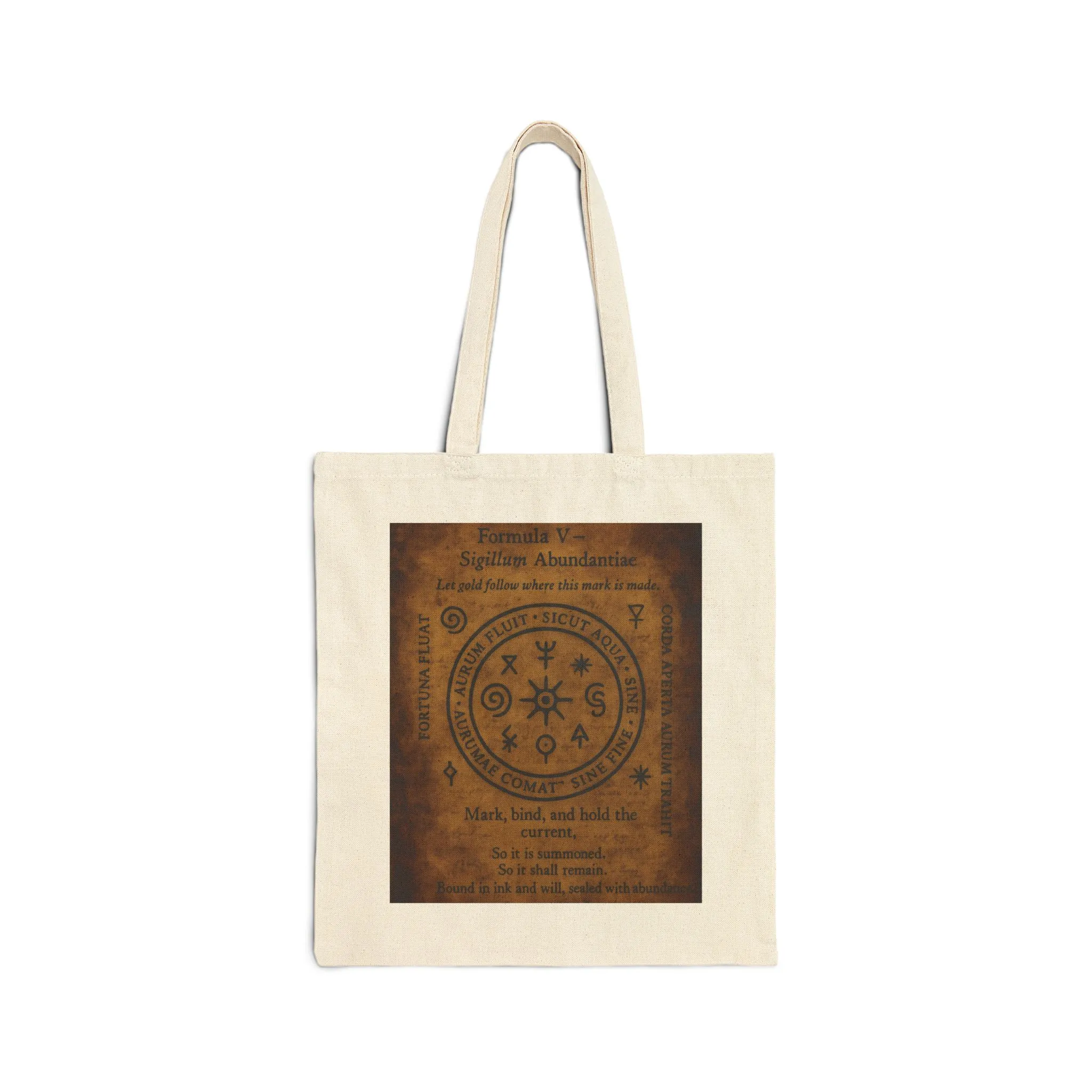 Mystic Abundance Sigil Tote Bag, Wealth Spell Symbol, Witchy Canvas Bag, Prosperity Magic Seal, Boho Gift, Mystical Symbol Cotton Canvas Bag - Image 8