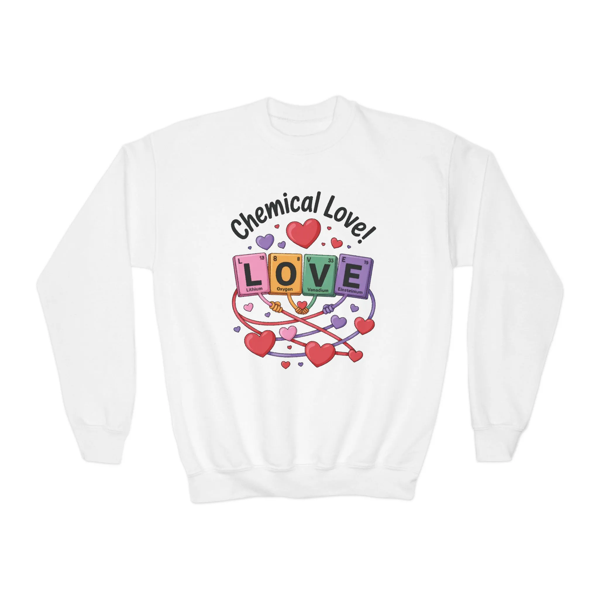 Chemical Love Youth Sweatshirt, Cute Crewneck, Trendy Teen Apparel, Cozy Casual Style, Valentine's Day Gift For Girl, Birthday - Image 2