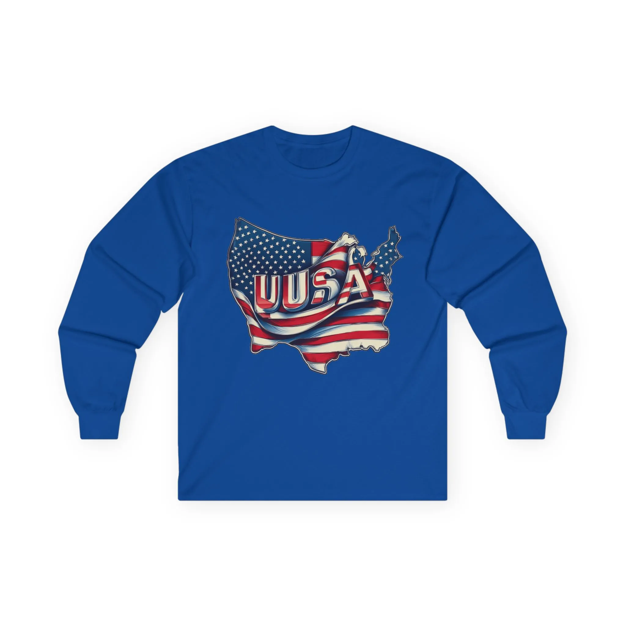Patriotic Long Sleeve Tee, USA Flag Design, Unisex Cotton Shirt, Perfect for Independence Day, Gifts for Americans, Casual Wear - Image 16
