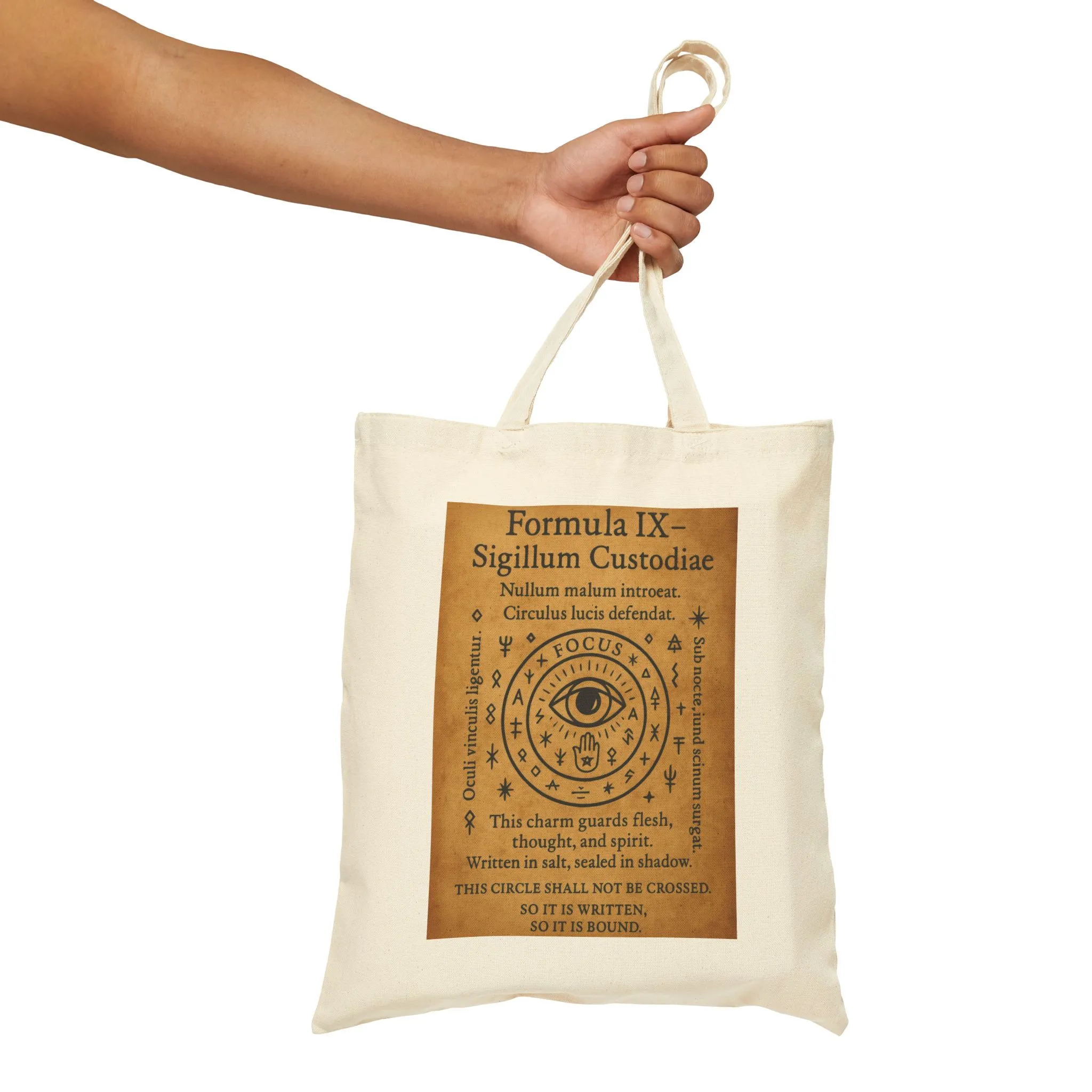 Sigil of Protection Tote Bag, All Seeing Eye Charm, Witchy Ward Symbol, Occult Defense Seal, Mystic Canvas Bag, Boho Style Tote, Witchy Gift - Image 12