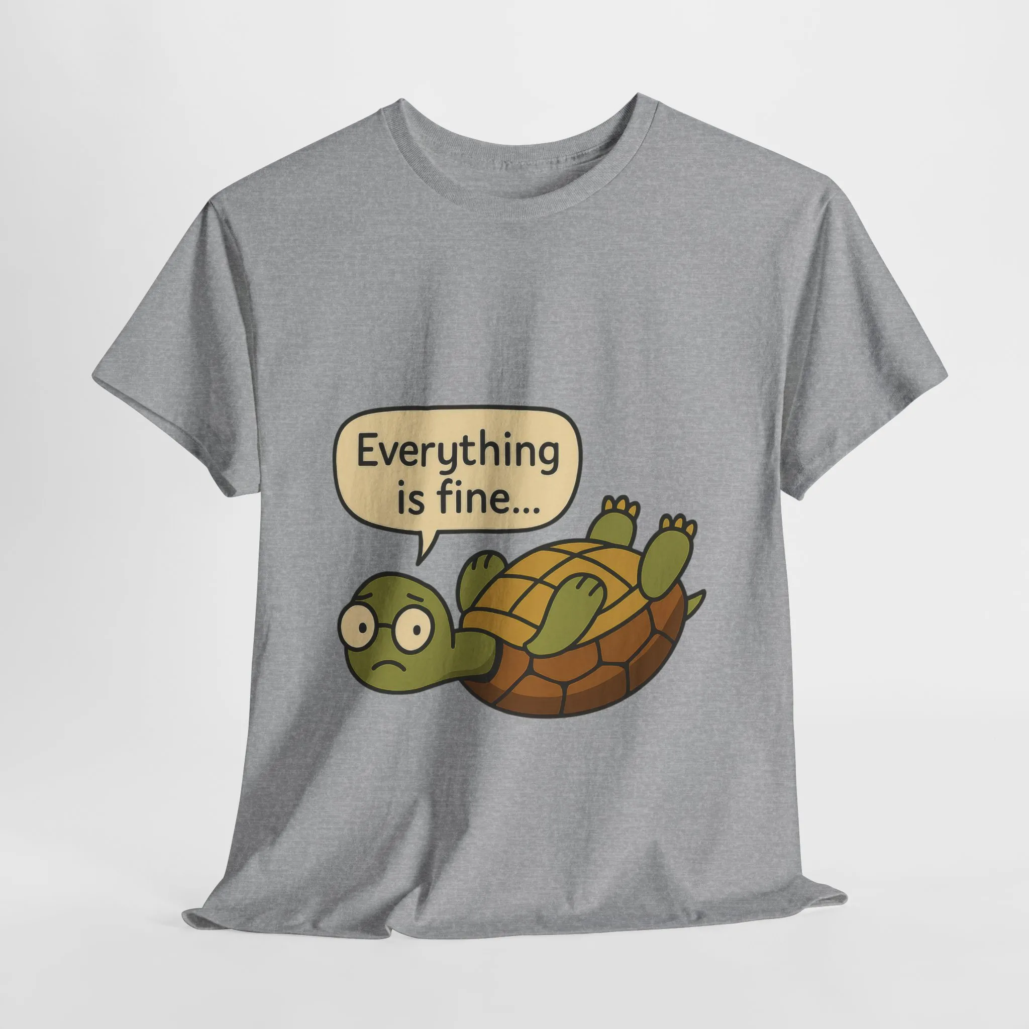 Everything is Fine Turtle Tee, Funny Unisex Cotton Tee, Cute Animal Shirt, Gift for Nature Lovers, Great for Humor, Positive message t-shirt - Image 11