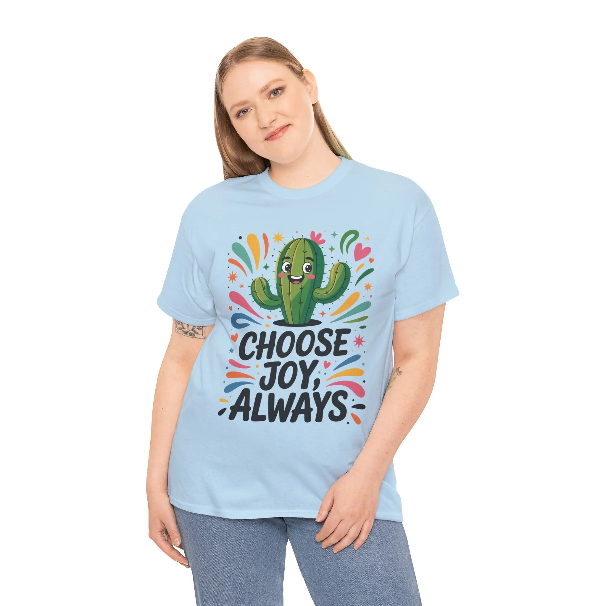 Choose Joy Always Cactus Women's Tee, Women's Casual T-Shirt, Happy Vibes Apparel, Positive Quote Shirt, Joyful Statement Tee - Image 31