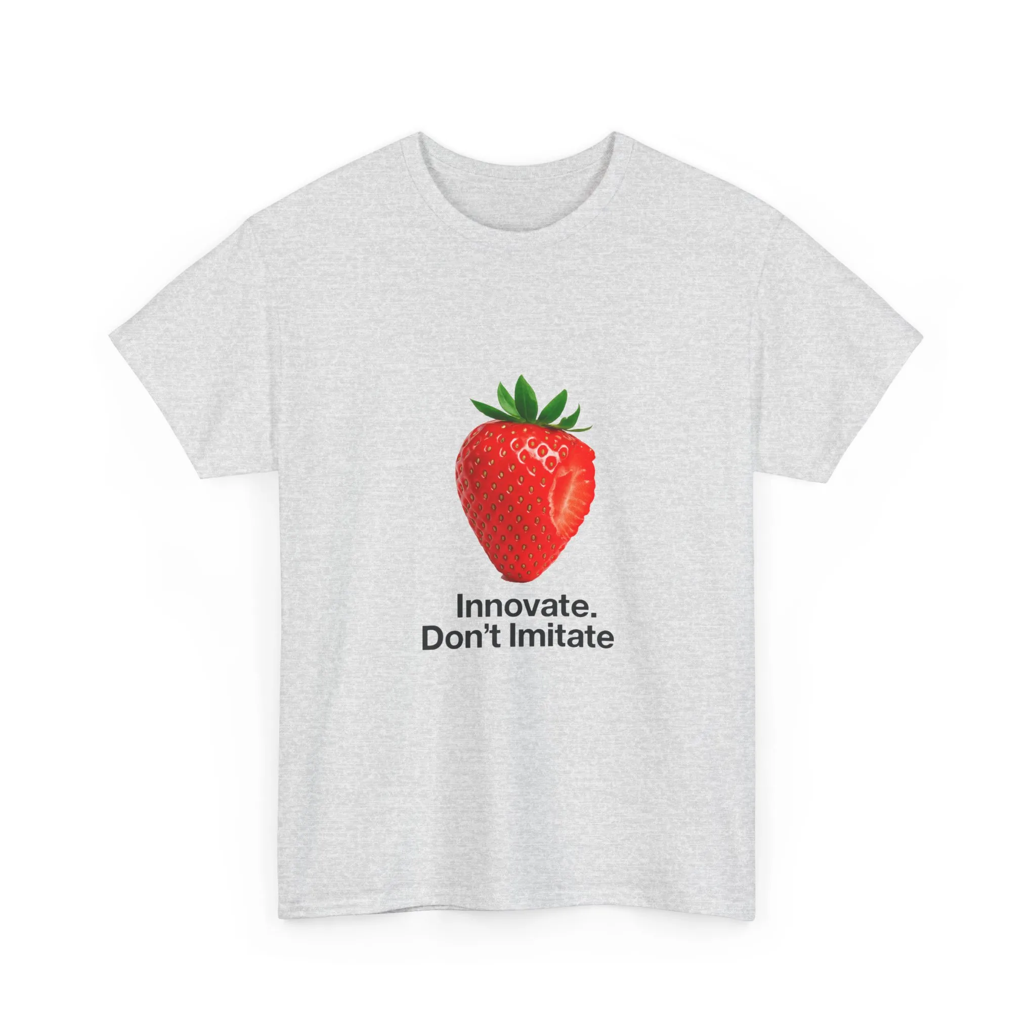 Strawberry Women's Heavy Cotton Tee, Innovate Don't Imitate Shirt, Graphic Tee, Casual Wear, Gift Idea, Summer Style, Witty Design T-Shirt - Image 6