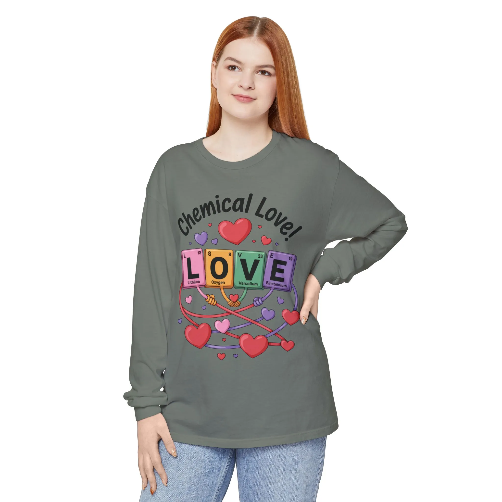 Chemical Love Long Sleeve T-Shirt Women's, Perfect Gift for Science Lovers, Valentine's Day, Chemistry Enthusiasts, Casual Wear, Cute - Image 4
