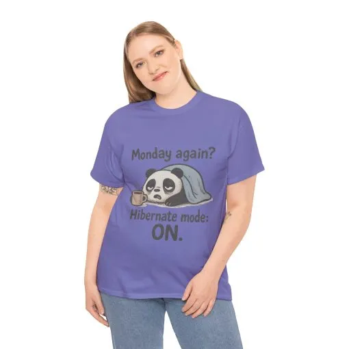 Funny Panda Hibernate Tee, Cute Animal Shirt, Unisex Cotton Tee, Gift for Lazy Days, Monday Motivation T-shirt - Image 19