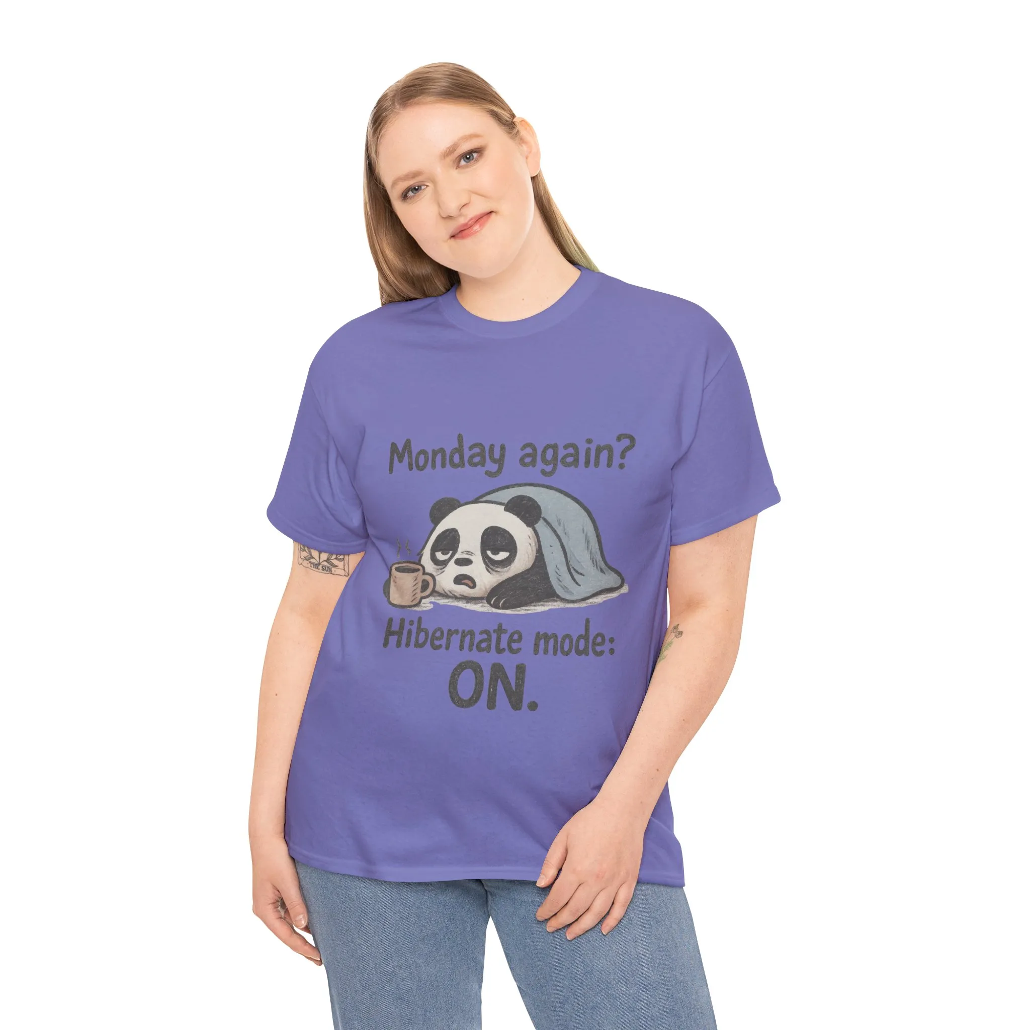 Funny Panda Hibernate Tee, Cute Animal Shirt, Unisex Cotton Tee, Gift for Lazy Days, Monday Motivation T-shirt - Image 19