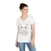 Funny Cat V-Neck T-Shirt - Somewhere Between Curious and Bored, Gift for Cat Lovers, Casual Wear, Birthday Tee, Cute Animal Shirt