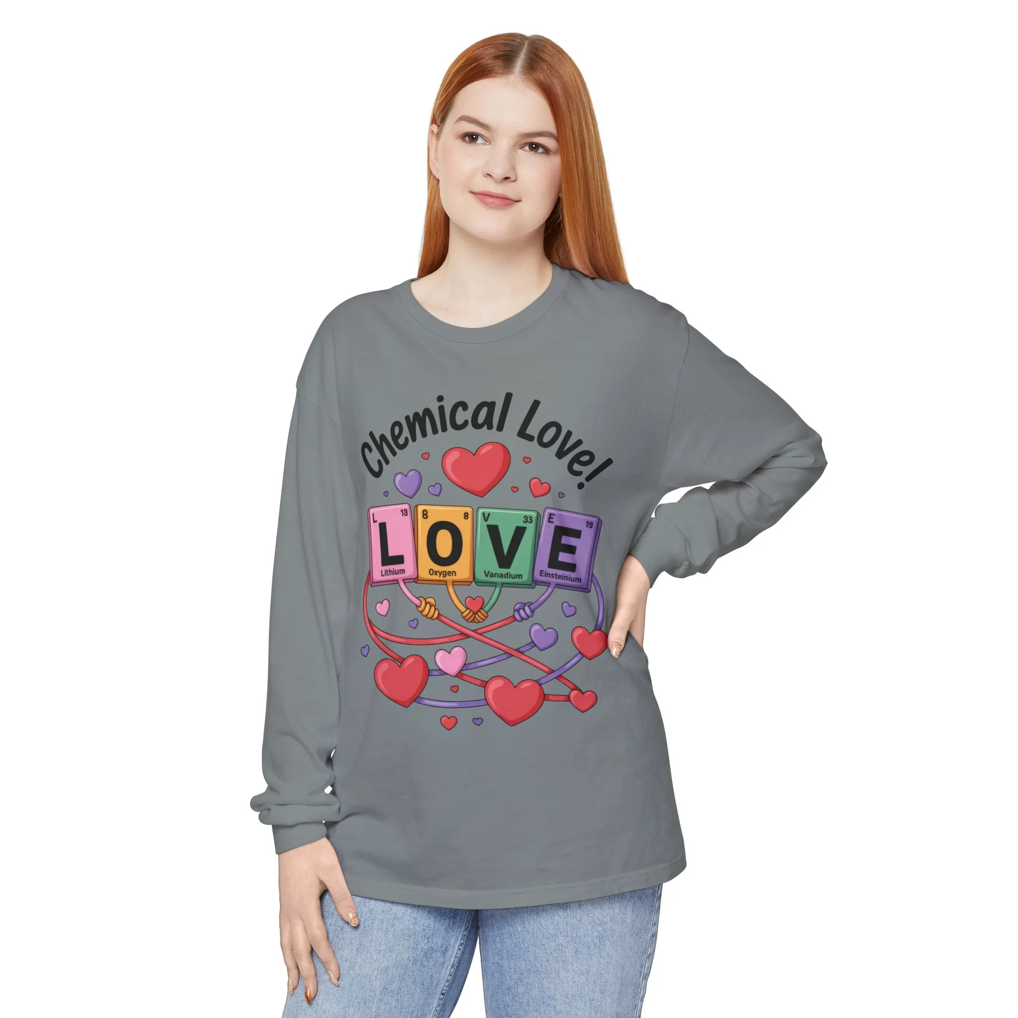 Chemical Love Long Sleeve T-Shirt Women's, Perfect Gift for Science Lovers, Valentine's Day, Chemistry Enthusiasts, Casual Wear, Cute - Image 10