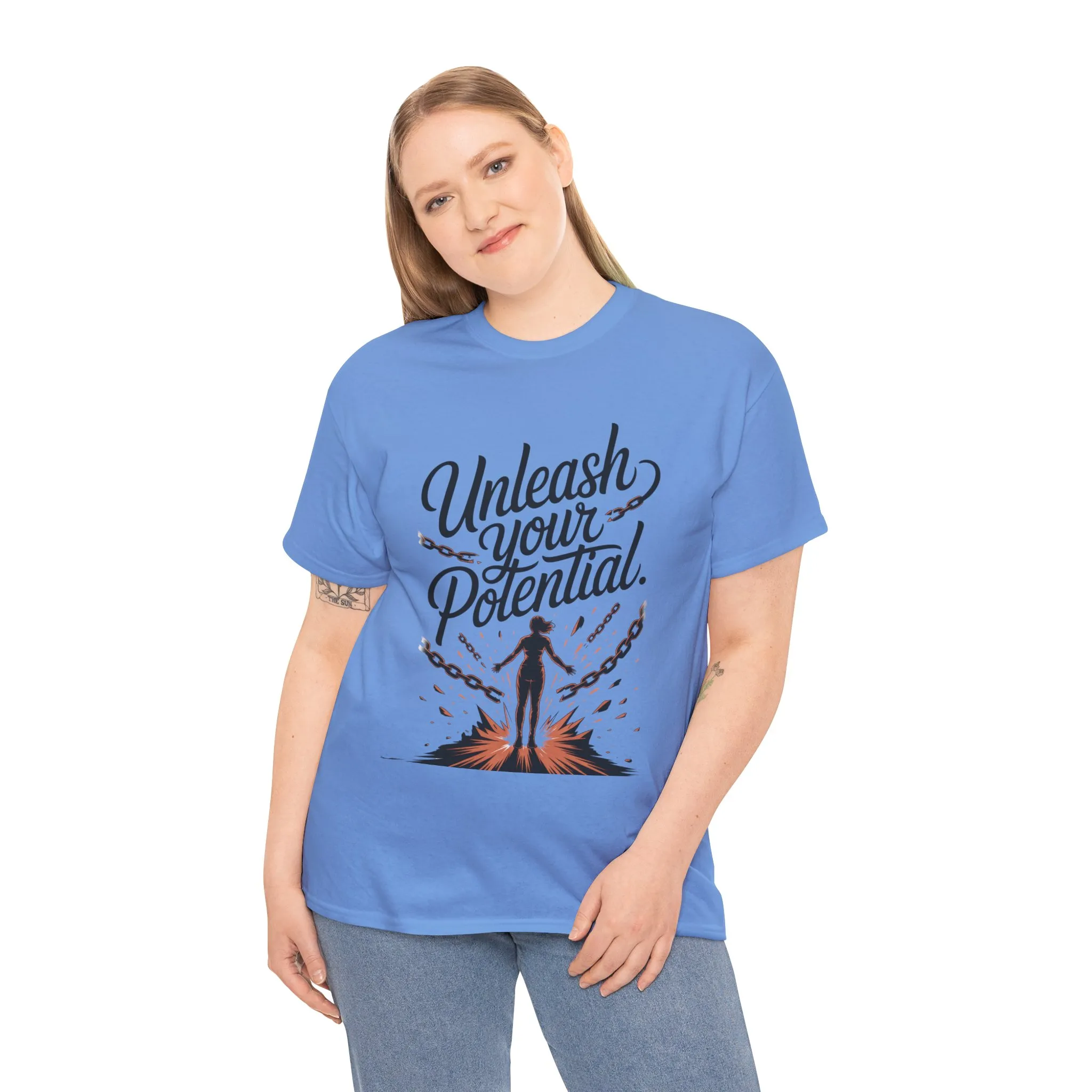 Unleash Your Potential Women's Tee, Motivational T-Shirt, Inspirational Cotton Tee, Gift for Gym Lovers, Positive Energy Top - Image 31