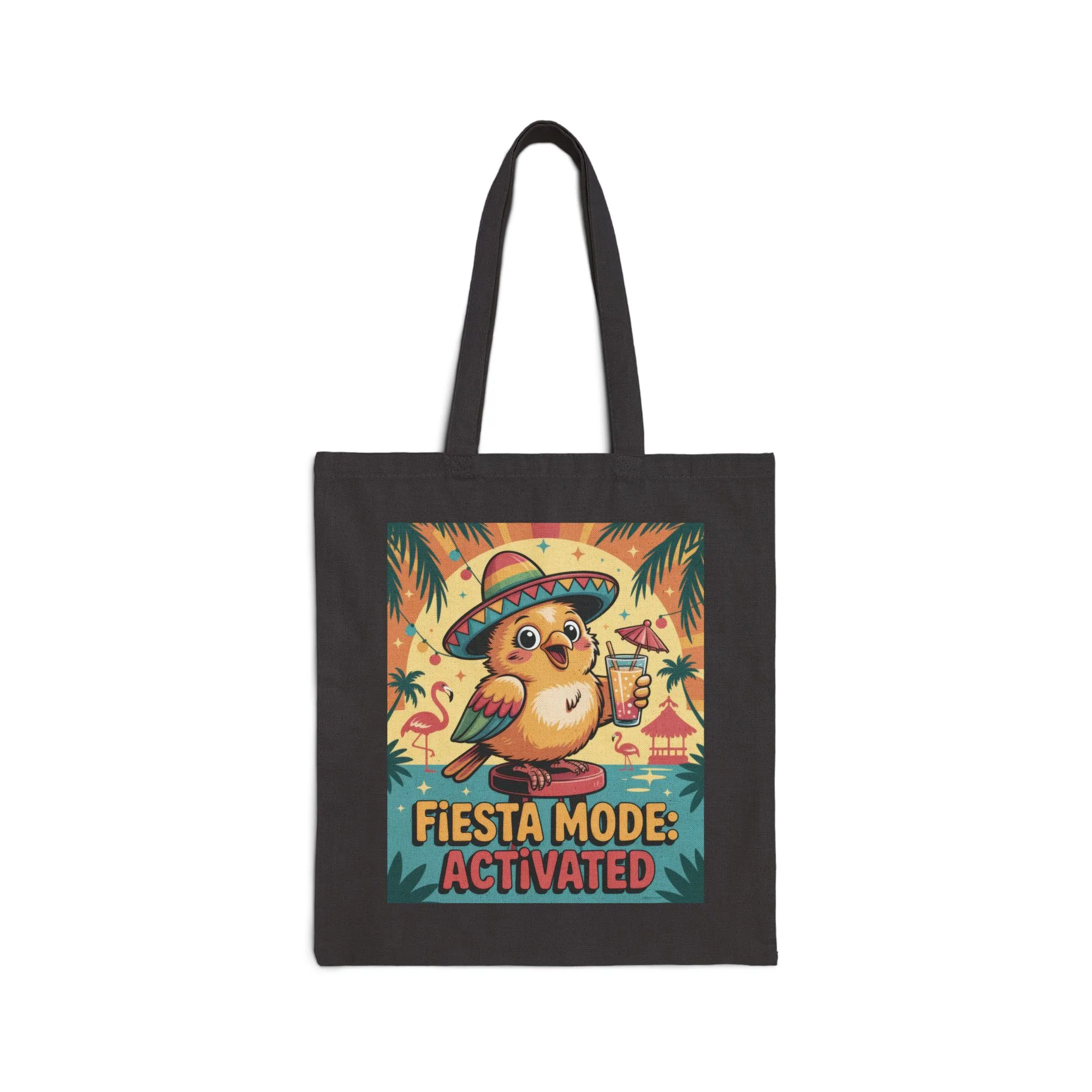 Fiesta Mode Activated Cotton Canvas Tote Bag, Fun Party Accessories, Eco-Friendly Shopping Bag, Summer Vibes Tote, Gift for Friends - Image 6