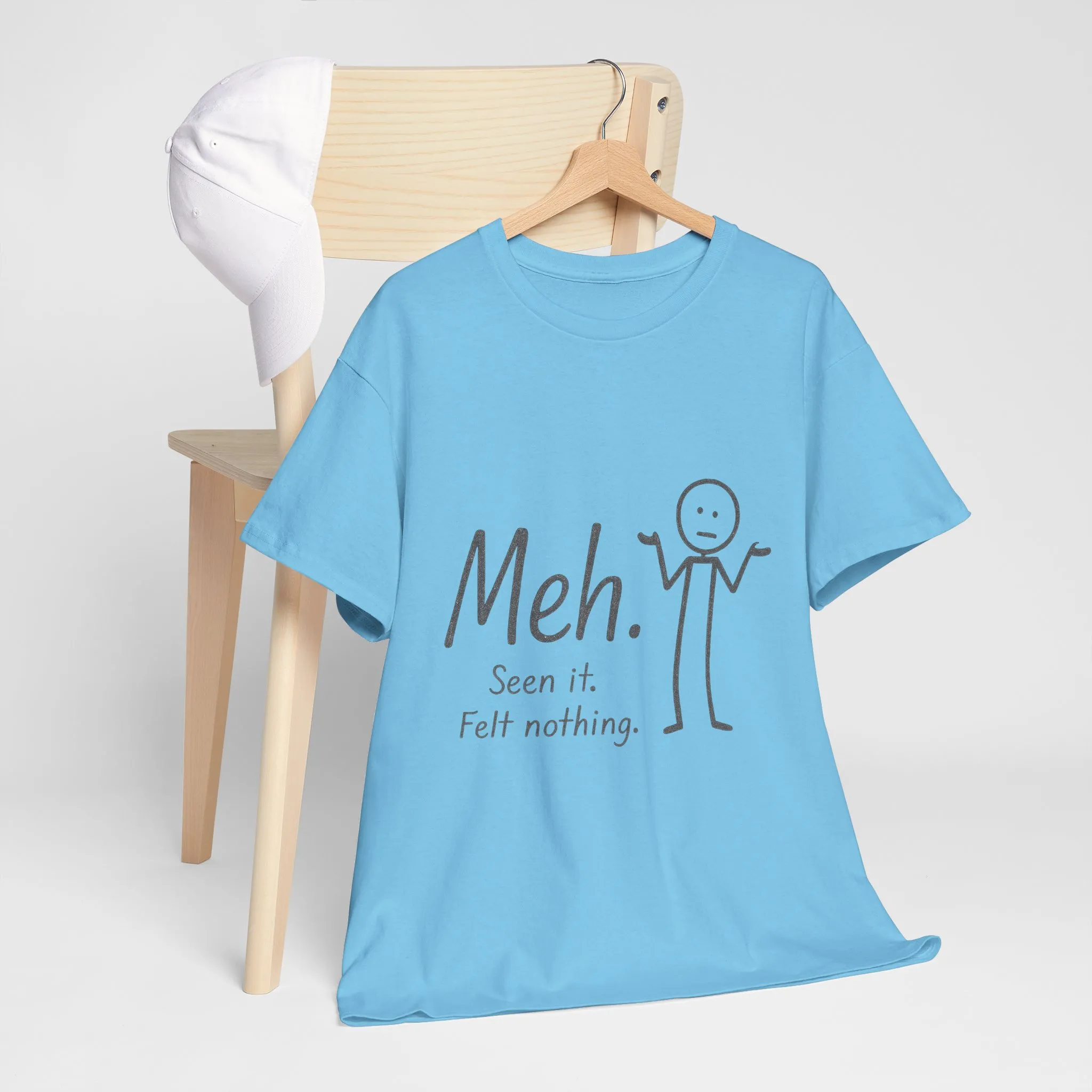Meh. Heavy Cotton Men's Tee, Comfortable & Casual Humor Shirt, Gift for Friends, Relaxed Fit for Everyday Wear, Ideal for Birthdays, Moods - Image 20