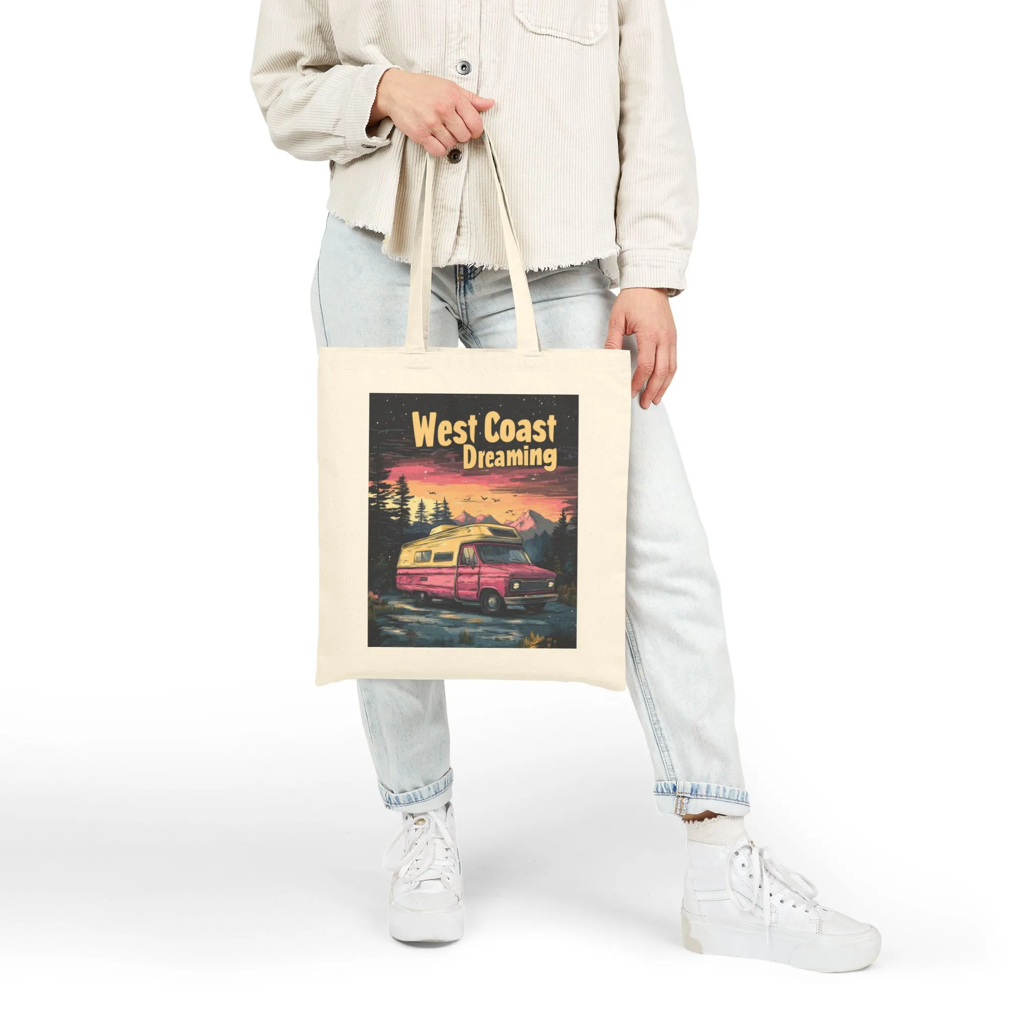 West Coast Dreaming Tote Bag, Eco-Friendly Cotton Bag, Beach Bag, Travel Tote, Gift for Adventure Lovers - Image 9