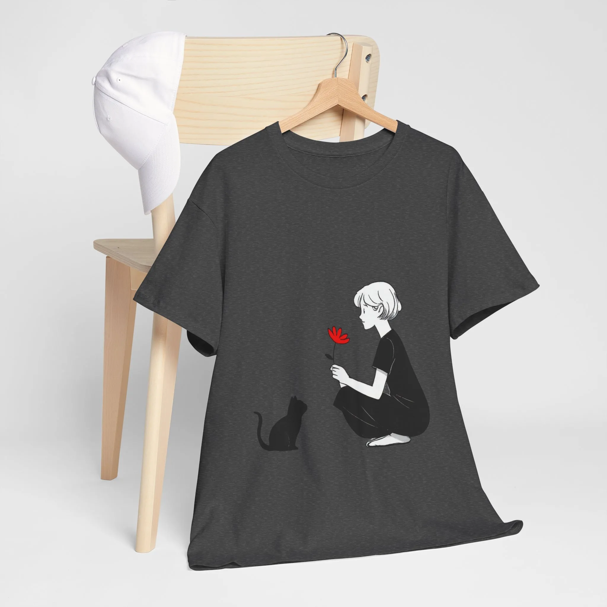 Cat Lover's Heavy Cotton Tee, Cute Cat Shirt, Pet Owner Gift, Animal Lover Apparel, Birthday Gift for Her, Women's Cotton T-Shirt, Cat Lover - Image 15