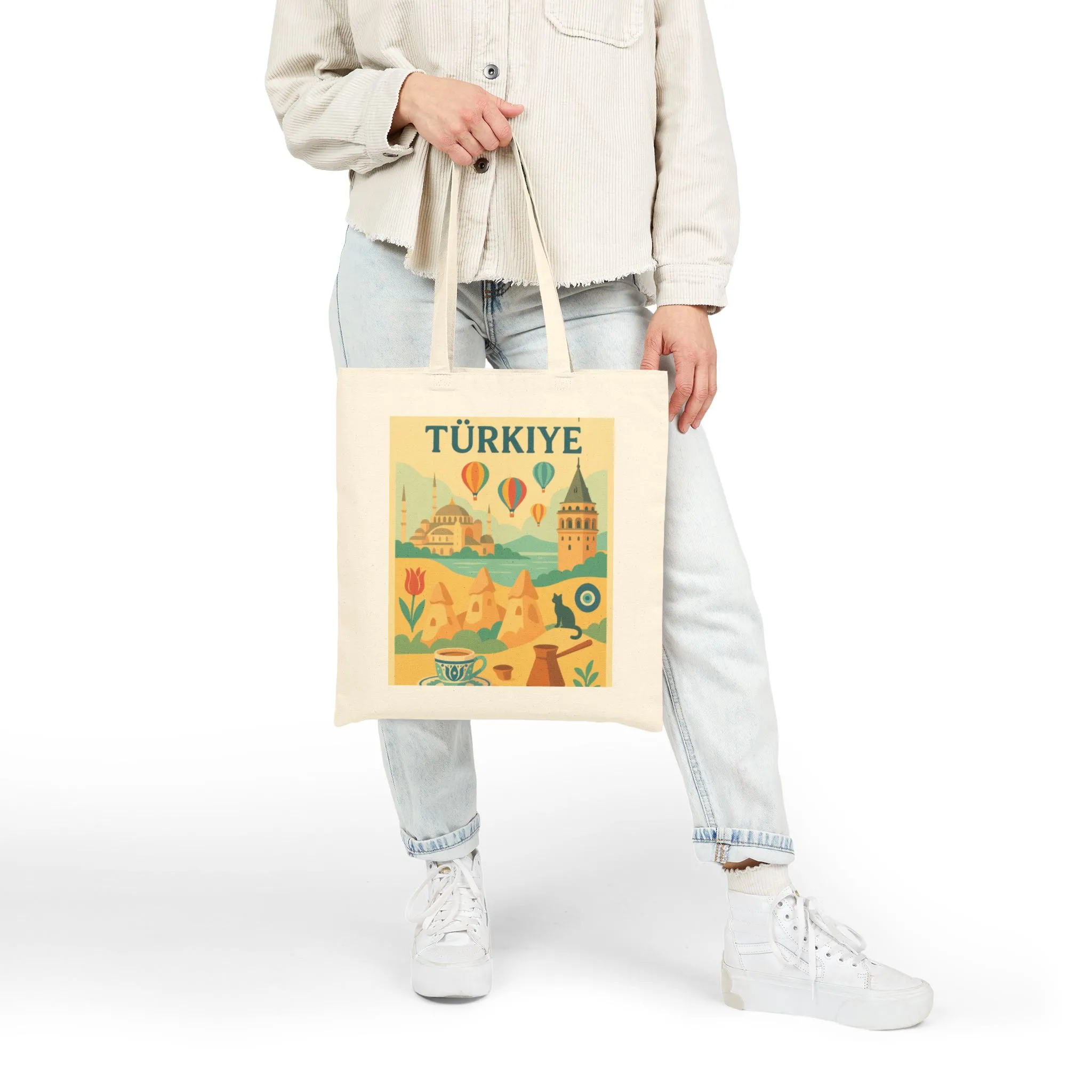 Turkey Adventure Cotton Canvas Tote Bag, Eco-Friendly Grocery, Travel, Beach Bag, Gift for Travelers, Vintage Design - Image 3