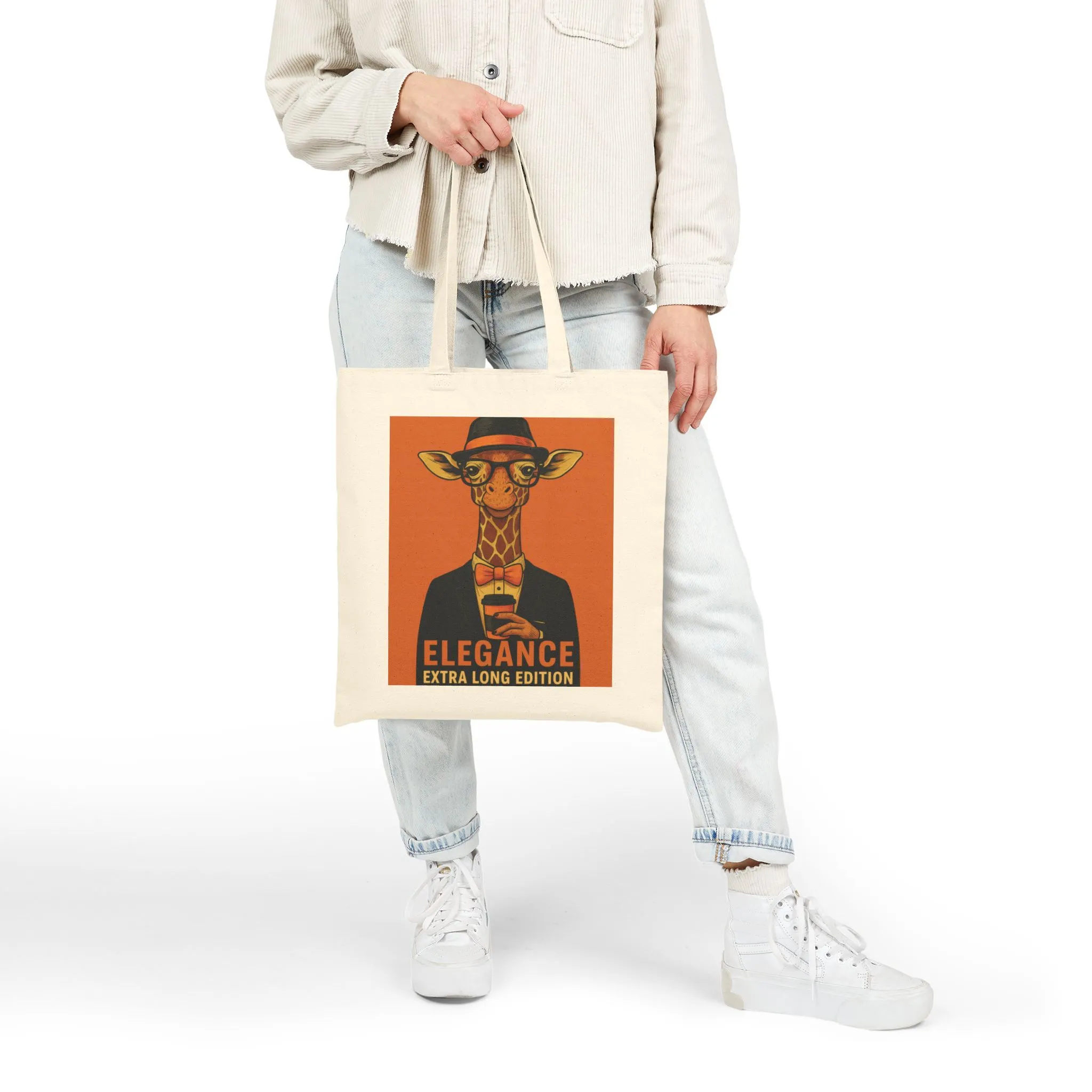 Elegant Giraffe Canvas Tote Bag, Eco-Friendly Fashion, Reusable Shopping, Gift for Animal Lovers, Unique Design, Stylish Carry-All - Image 3