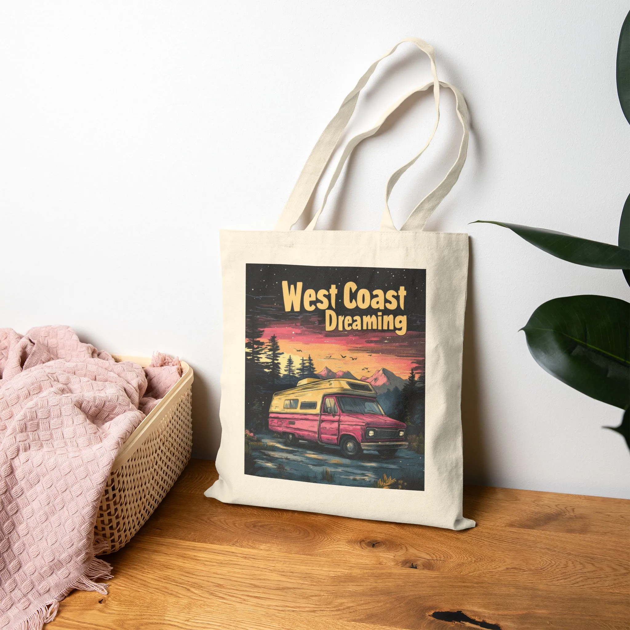 West Coast Dreaming Tote Bag, Eco-Friendly Cotton Bag, Beach Bag, Travel Tote, Gift for Adventure Lovers - Image 10