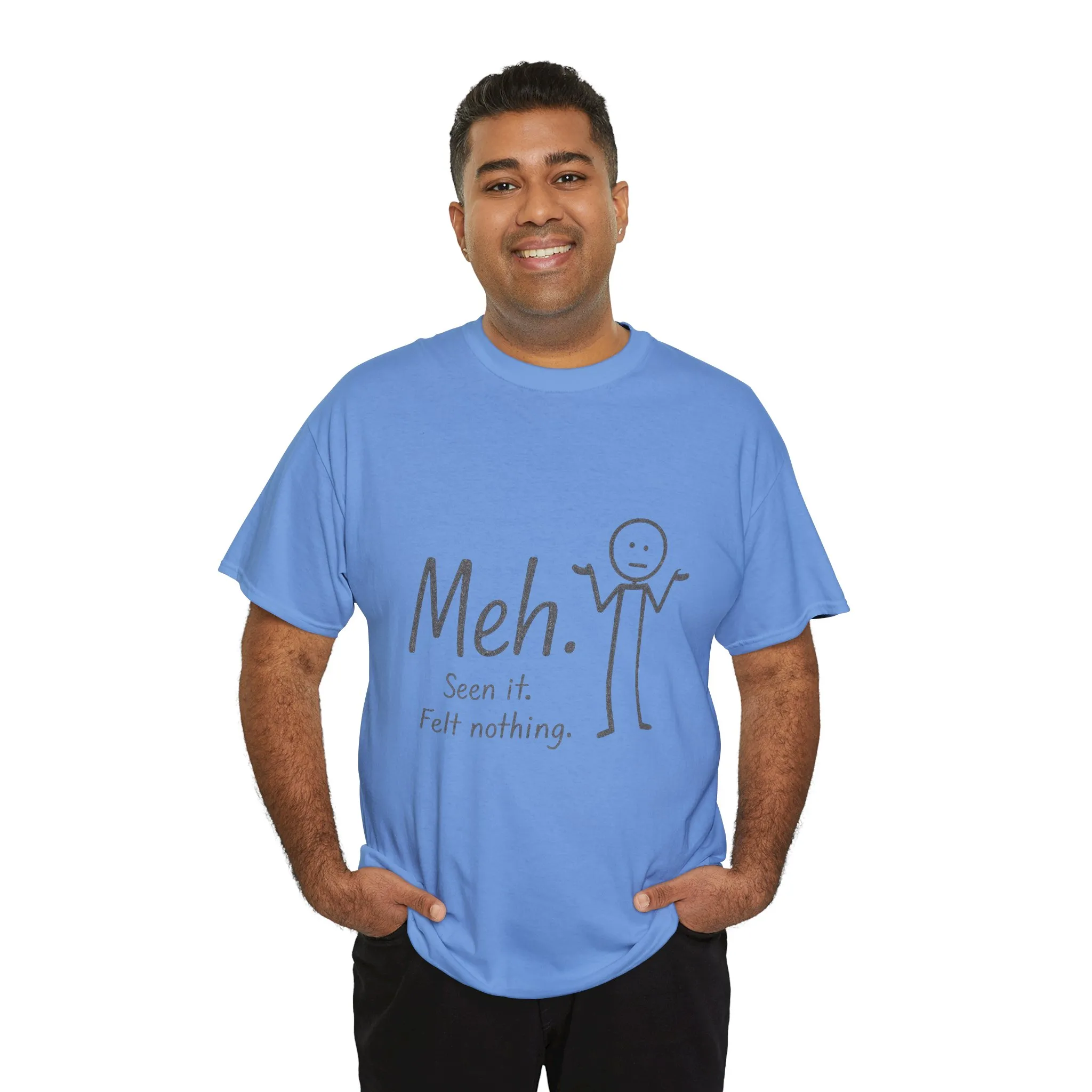 Meh. Heavy Cotton Men's Tee, Comfortable & Casual Humor Shirt, Gift for Friends, Relaxed Fit for Everyday Wear, Ideal for Birthdays, Moods - Image 22