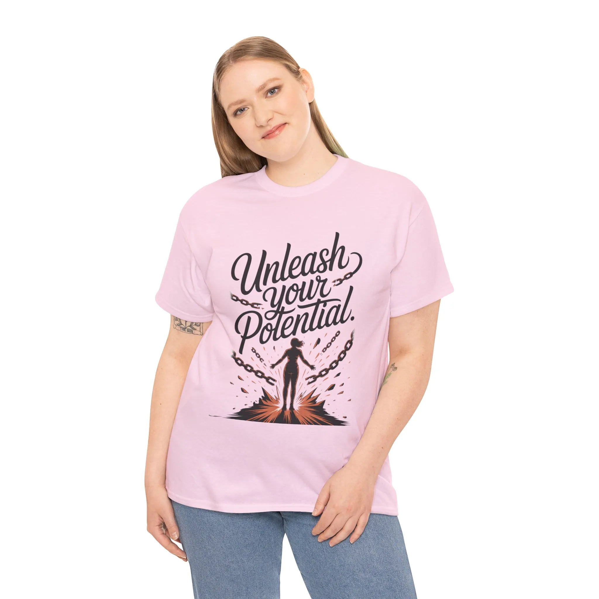 Unleash Your Potential Women's Tee, Motivational T-Shirt, Inspirational Cotton Tee, Gift for Gym Lovers, Positive Energy Top - Image 35
