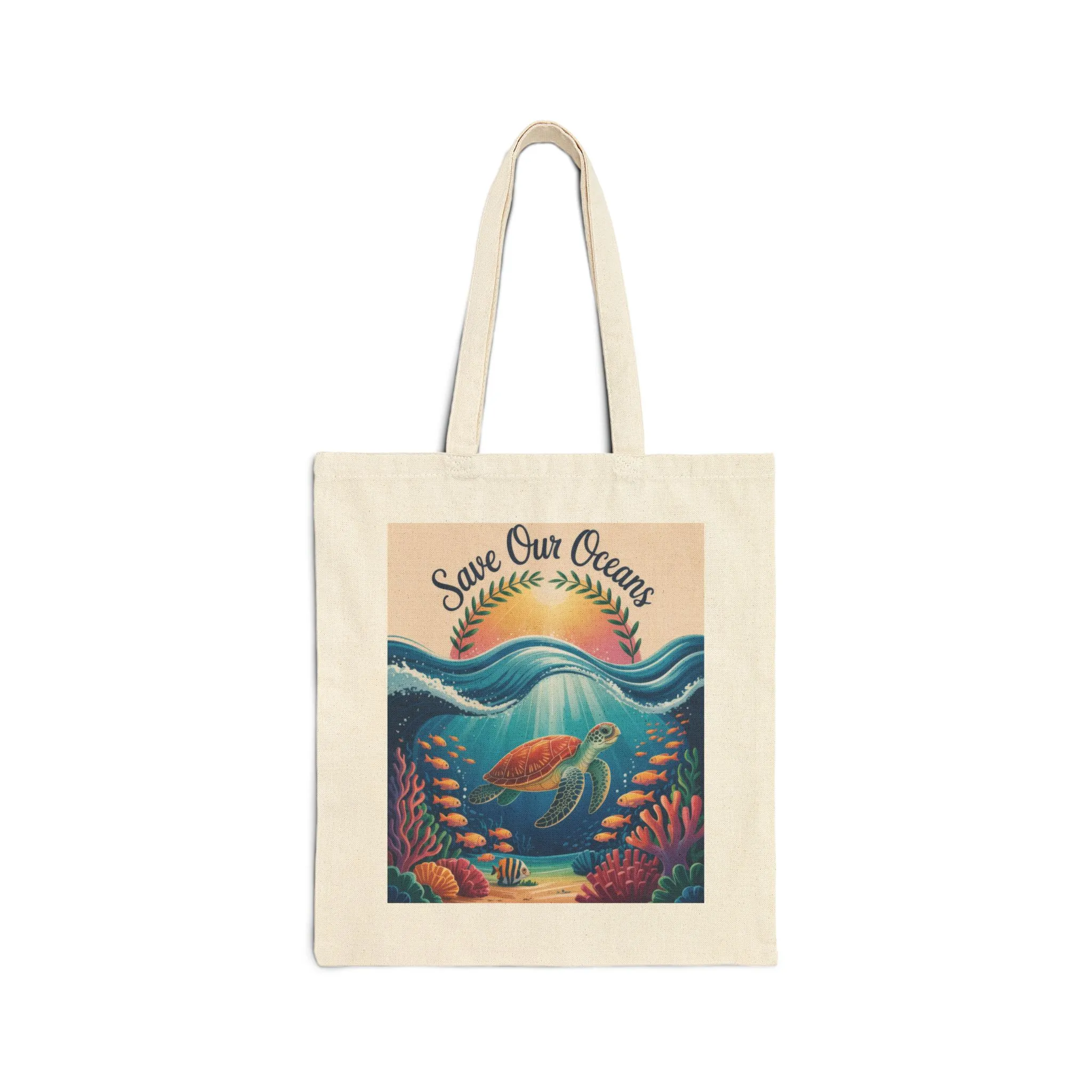 Eco-Friendly Ocean Conservation Tote Bag, Reusable Grocery Bag, Beach Bag, Gift for Ocean Lovers, Summer Accessories