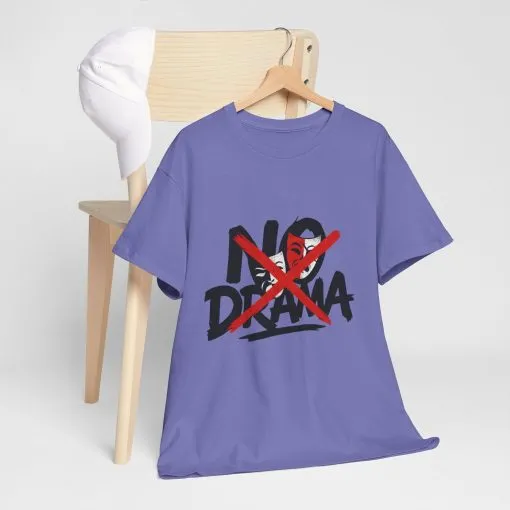No Drama Unisex Heavy Cotton Tee, Casual Shirt, Gift for Friends, Relaxed Fit, Comfort Wear, Everyday Style - Image 18
