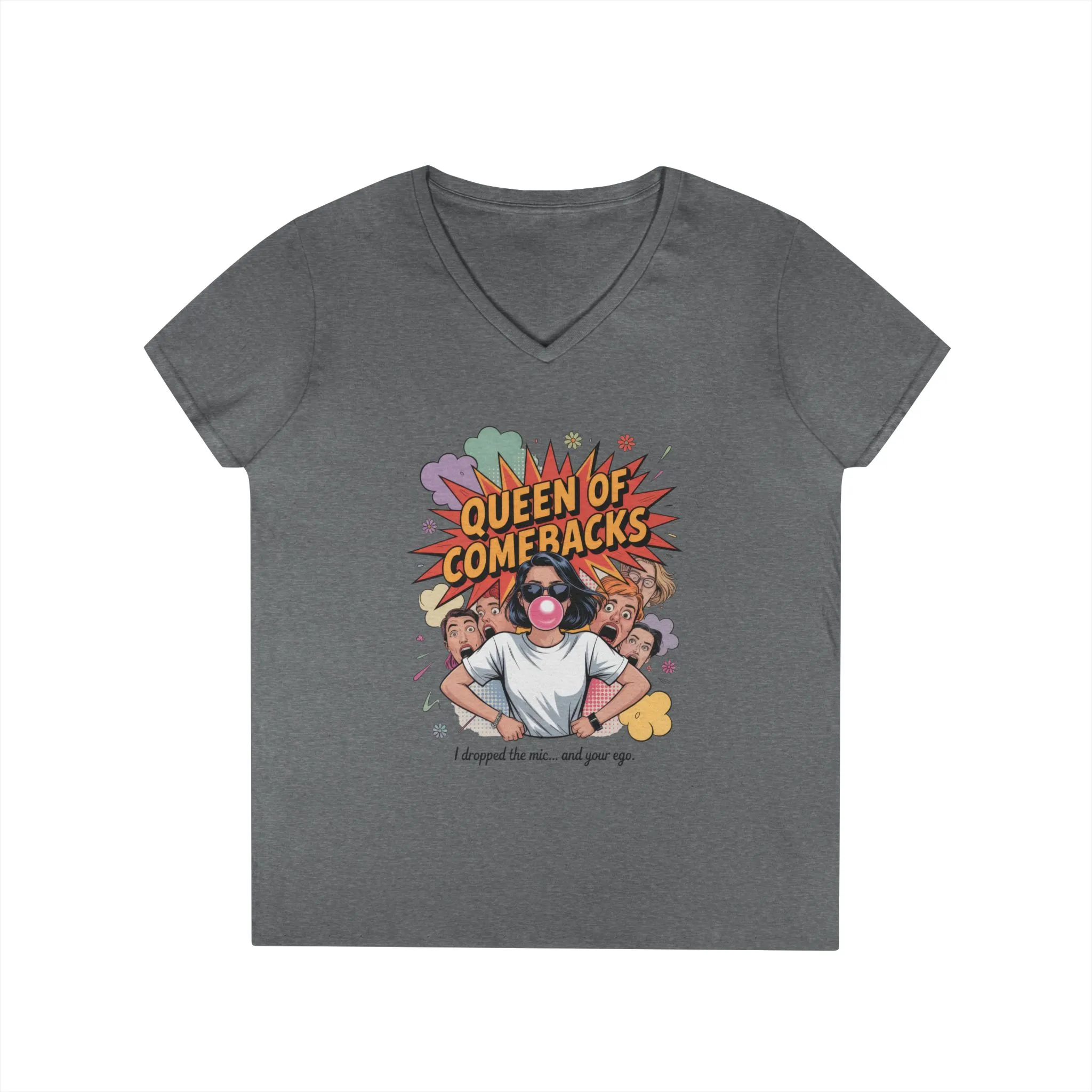 Queen of Comebacks V-Neck T-Shirt, Funny Graphic Tee, Gift for Friends, Humor Apparel, Casual Wear, Comedic Shirt - Image 7