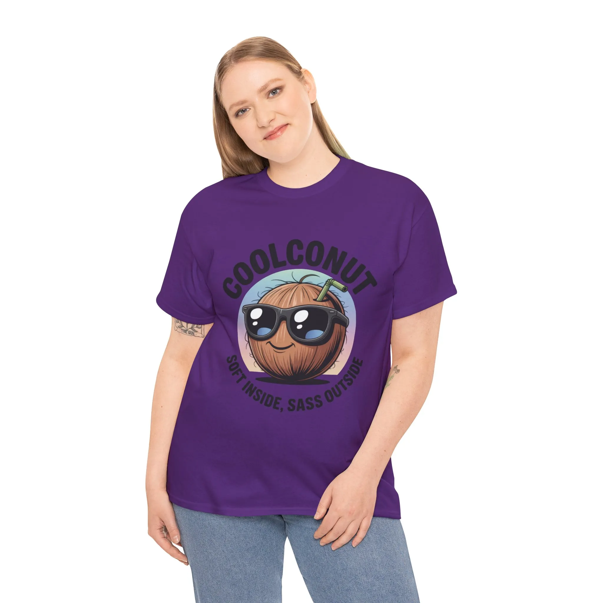 Coolconut Women's Heavy Cotton Tee, Fun Casual Shirt, Gift for Coconut Lovers, Summer Vibes Tee, Soft Inside Sass Outside Shirt - Image 16