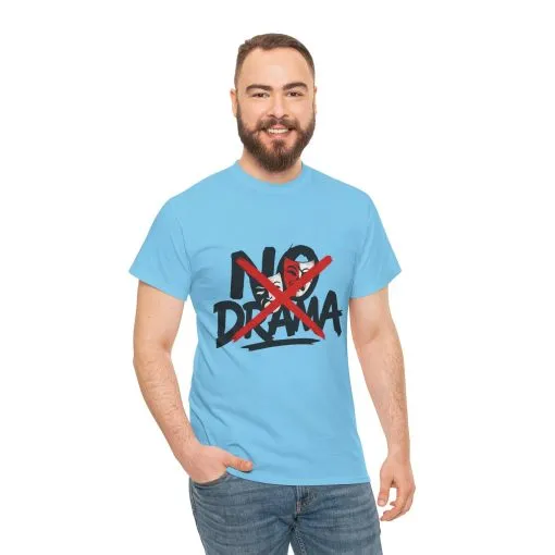 No Drama Unisex Heavy Cotton Tee, Casual Shirt, Gift for Friends, Relaxed Fit, Comfort Wear, Everyday Style - Image 31