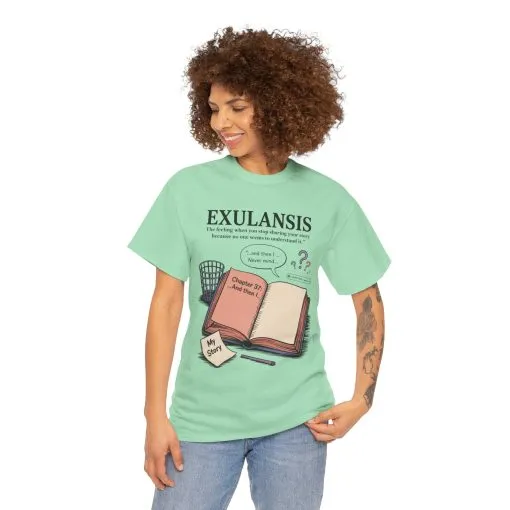 Exulansis Shirt, Emotional Aesthetic Word Tee, Deep Meaning Typography Graphic Tee, Women's Heavy Cotton Tee, deep meaning t shirt - Image 16