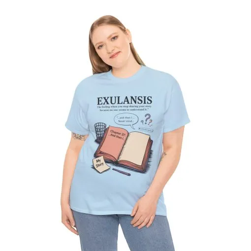 Exulansis Shirt, Emotional Aesthetic Word Tee, Deep Meaning Typography Graphic Tee, Women's Heavy Cotton Tee, deep meaning t shirt - Image 35