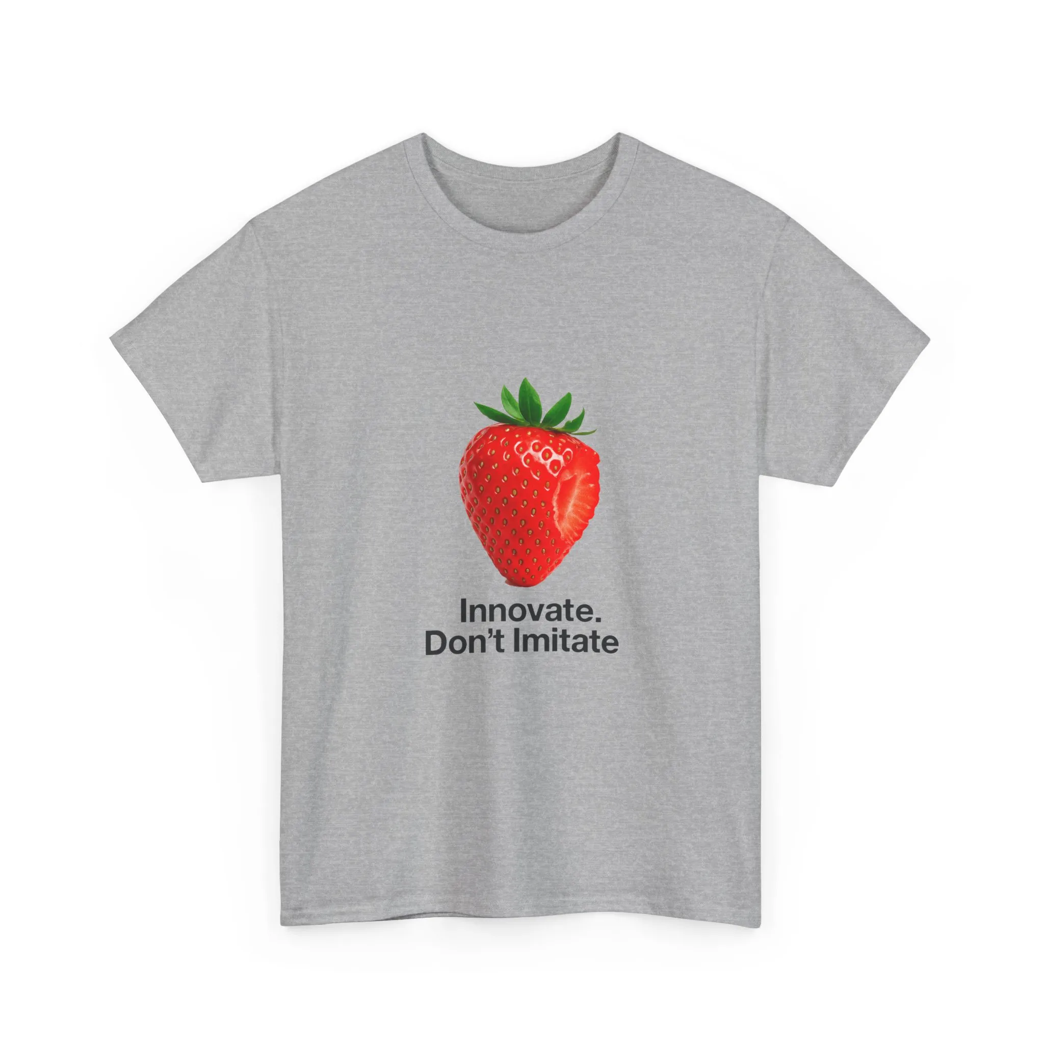 Strawberry Women's Heavy Cotton Tee, Innovate Don't Imitate Shirt, Graphic Tee, Casual Wear, Gift Idea, Summer Style, Witty Design T-Shirt - Image 9