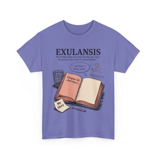 Exulansis Shirt, Emotional Aesthetic Word Tee, Deep Meaning Typography Graphic Tee, Women's Heavy Cotton Tee, deep meaning t shirt - Image 27