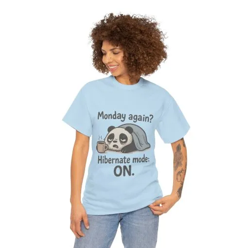 Funny Panda Hibernate Tee, Cute Animal Shirt, Unisex Cotton Tee, Gift for Lazy Days, Monday Motivation T-shirt - Image 34
