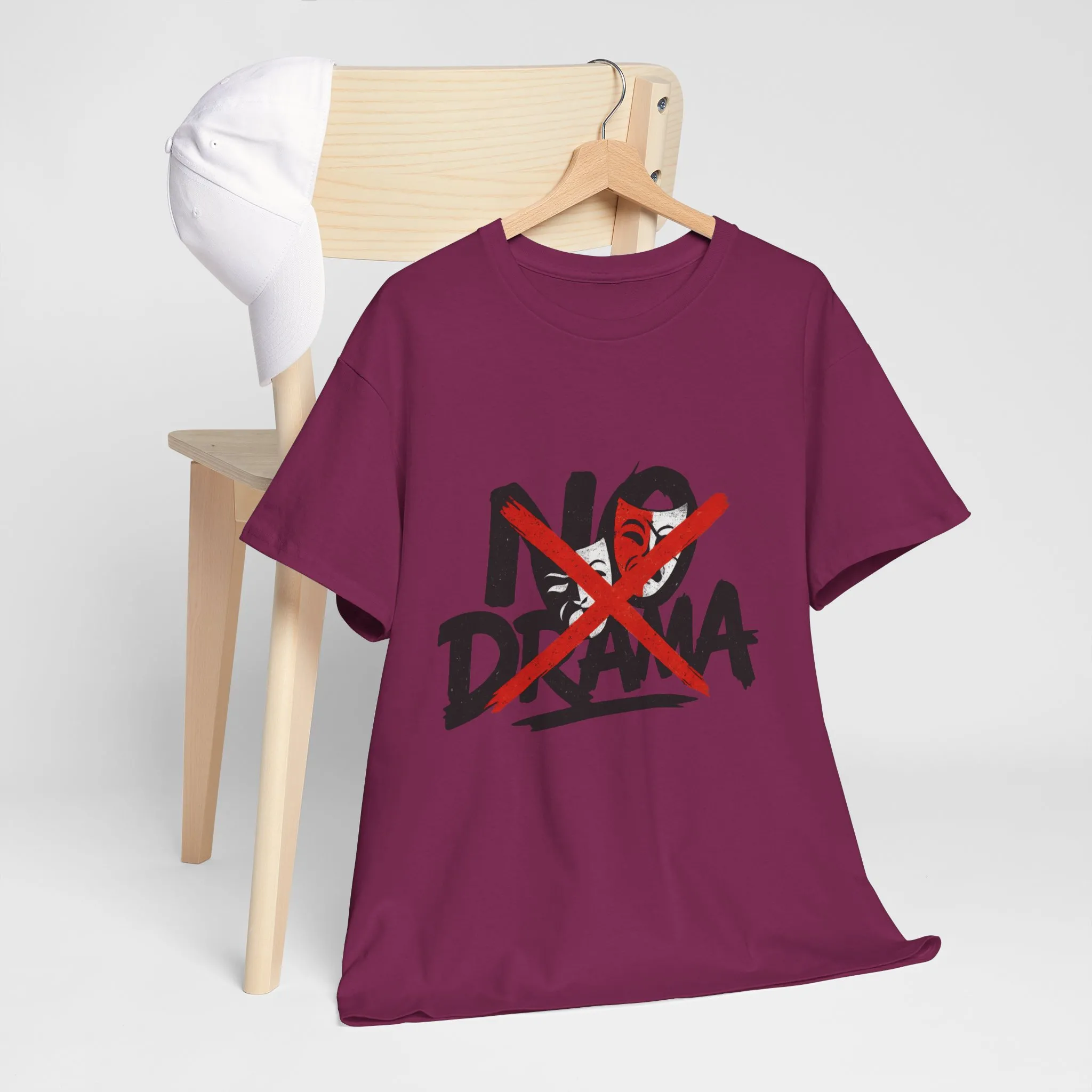 No Drama Unisex Heavy Cotton Tee, Casual Shirt, Gift for Friends, Relaxed Fit, Comfort Wear, Everyday Style - Image 27