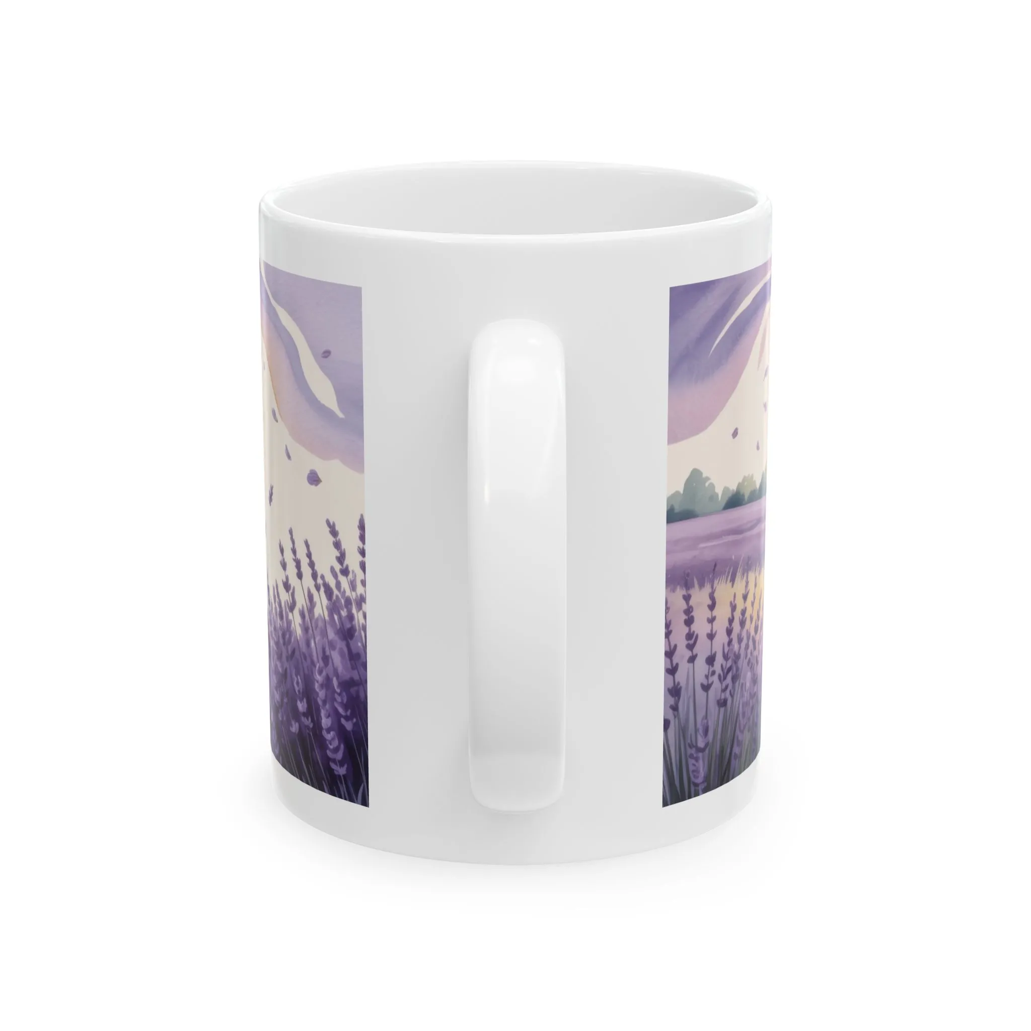 Lavender Field Mug, Bicycle Coffee Cup, Tranquil Nature Lover Gift, Calm Summer Vibes Mug, Motivational Coffee Cup, Inspirational Quotes - Image 2