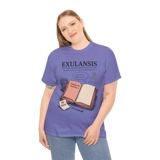 Exulansis Shirt, Emotional Aesthetic Word Tee, Deep Meaning Typography Graphic Tee, Women's Heavy Cotton Tee, deep meaning t shirt - Image 25